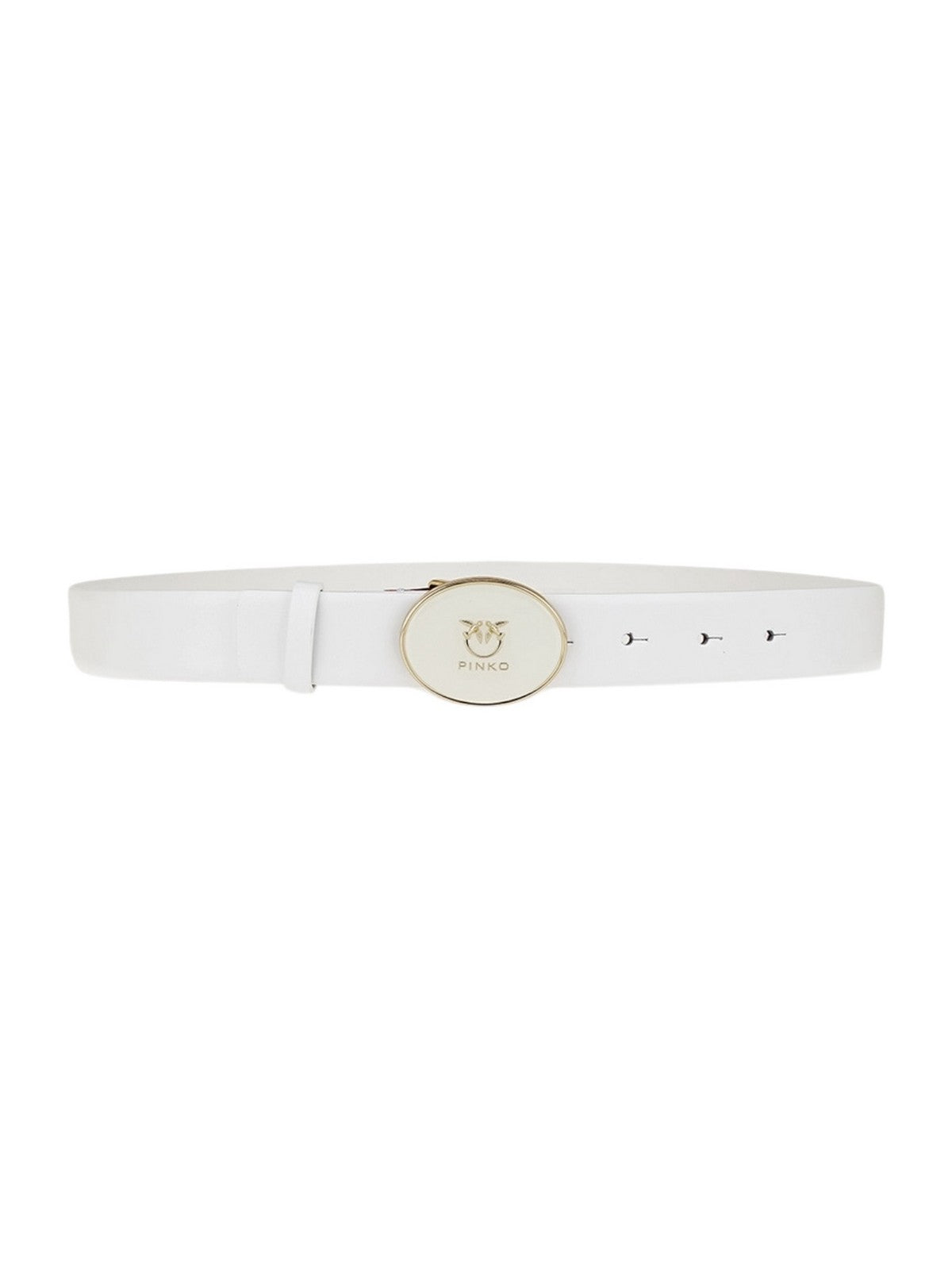 PINKO Cintura Donna ROUND ENAMEL H2,8 BELT.LOW VIT 105478-A2QL Z15L BIANCO NEMBO-LIGHT GOLD