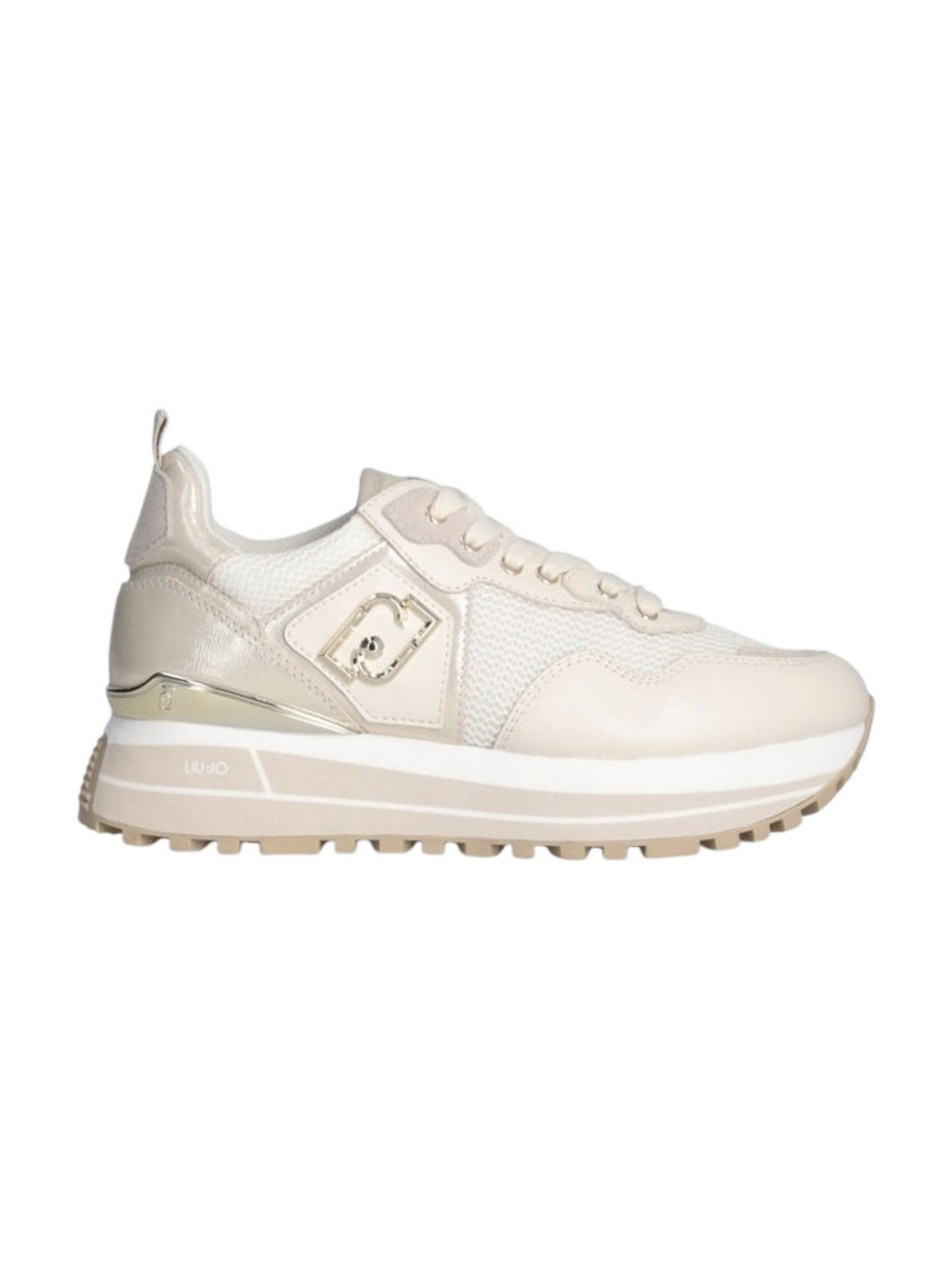 LIU JO Sneaker Donna LIU JO MAXI WONDER 01 BA5013PX602 S1185 LEATHER//MESH/L IVORY gioboutiqueweb