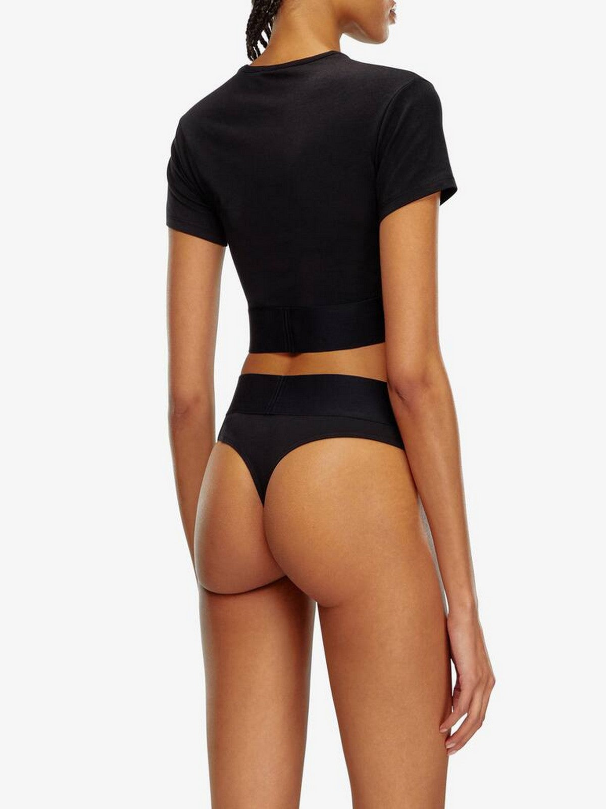 DIESEL T-shirt Femme UFTEE-SPORT-CROPPED-T-SHIRT MAGLIETTA A14593 0HMAU 9XX 001 - NOIR