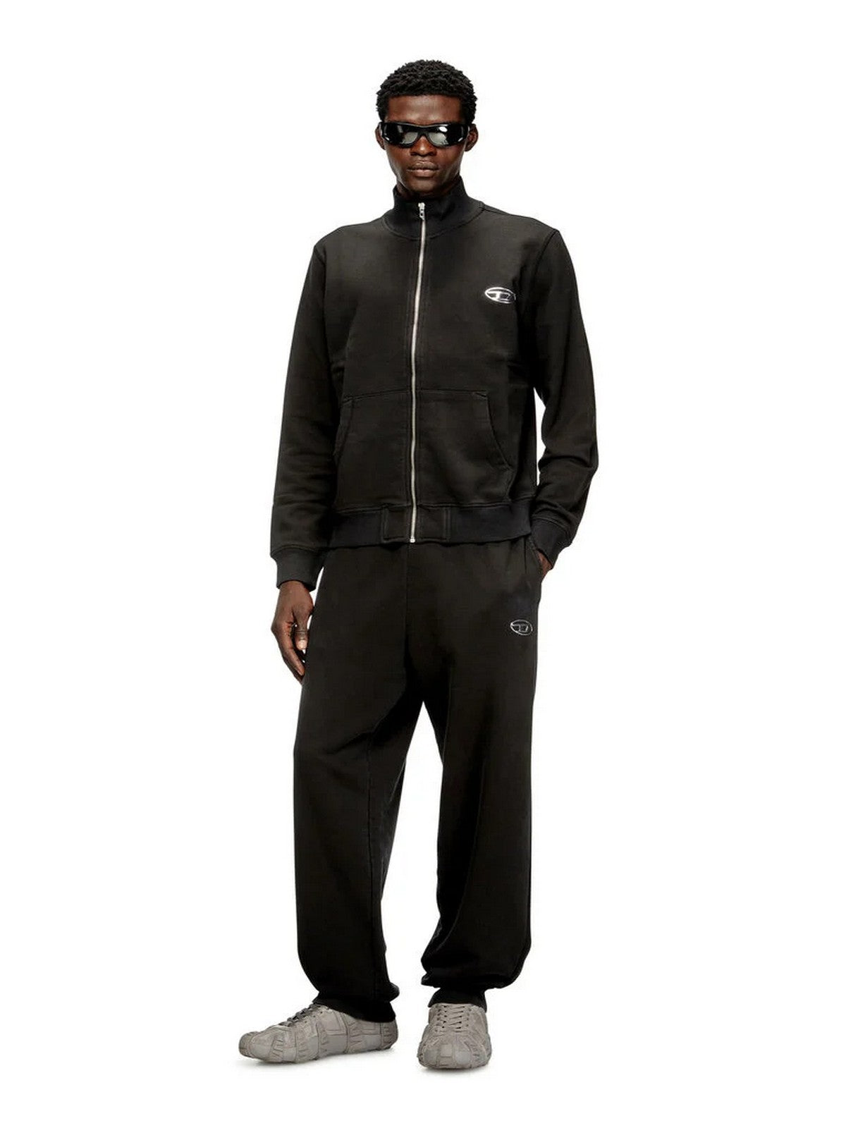 DIESEL Herren Sweatshirt S-GINN-ZIP-IOD SWEATSHIRT A21873 0BKBW 900 001 - SCHWARZ