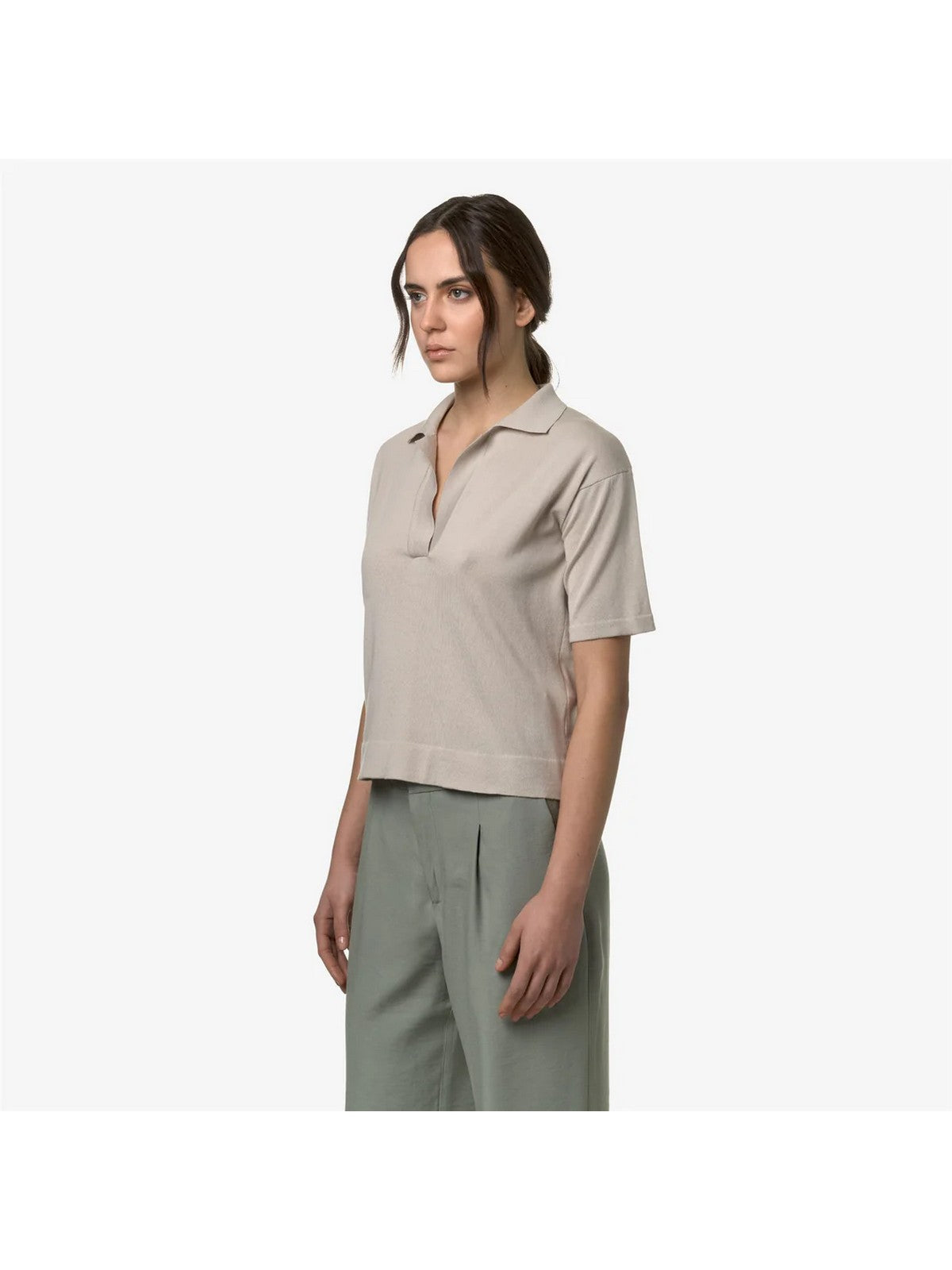 K-WAY T-Shirt e Polo Donna Marlhes K4123RW 634 Beige gioboutiqueweb