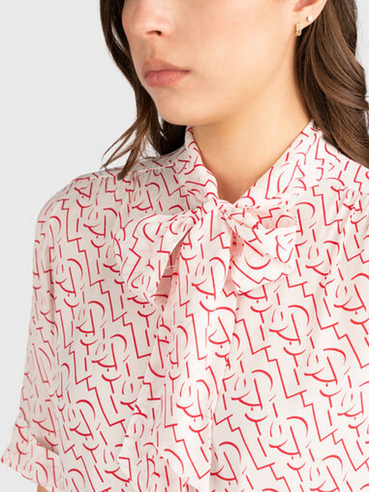 LIU JO BLACK Camicia Donna CA5216T5853 B1187 WHITE/RED gioboutiqueweb