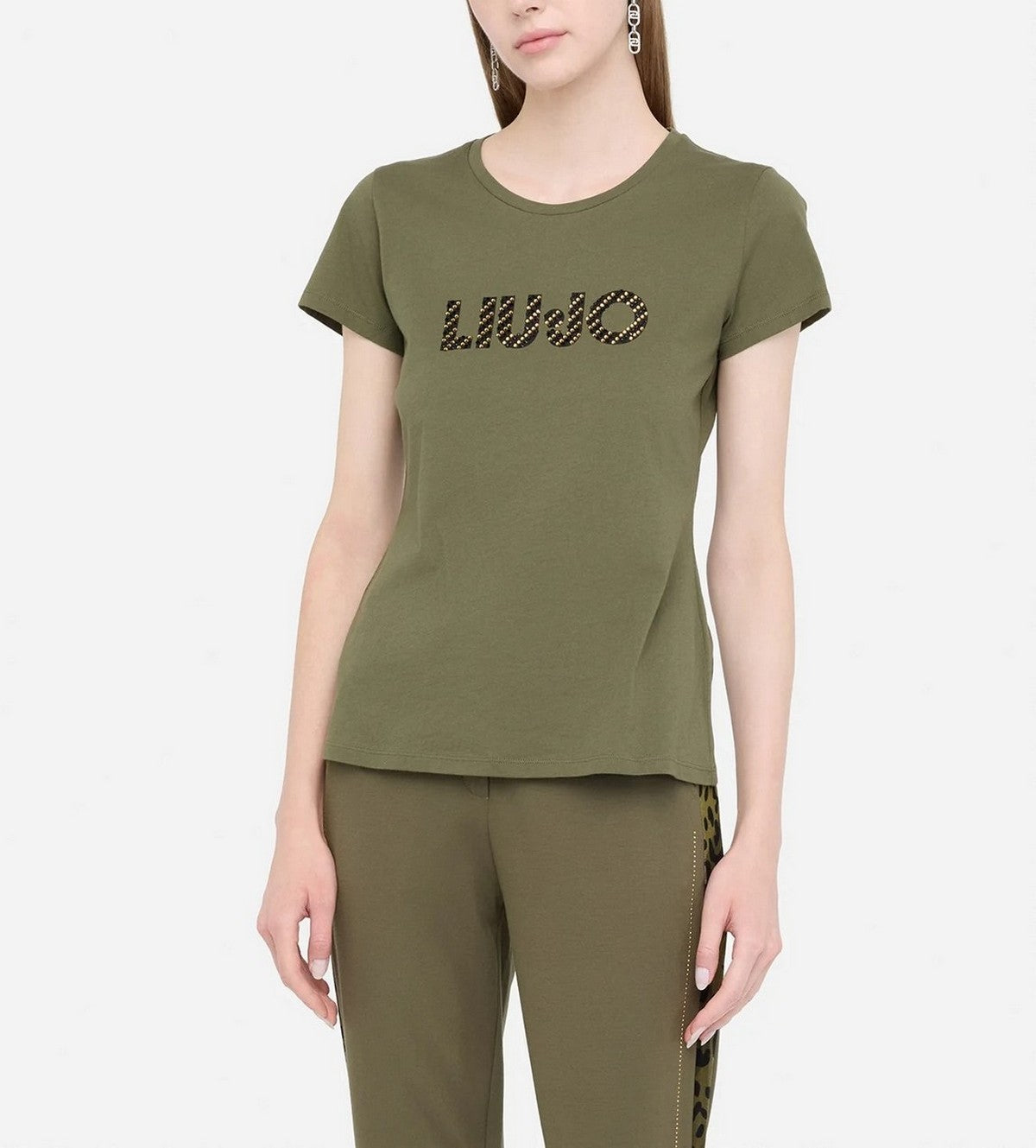 LIU JO BLUE DENIM T-shirt Donna UF5266JS904 M9795 Mimet.LiuJo diag.ltg