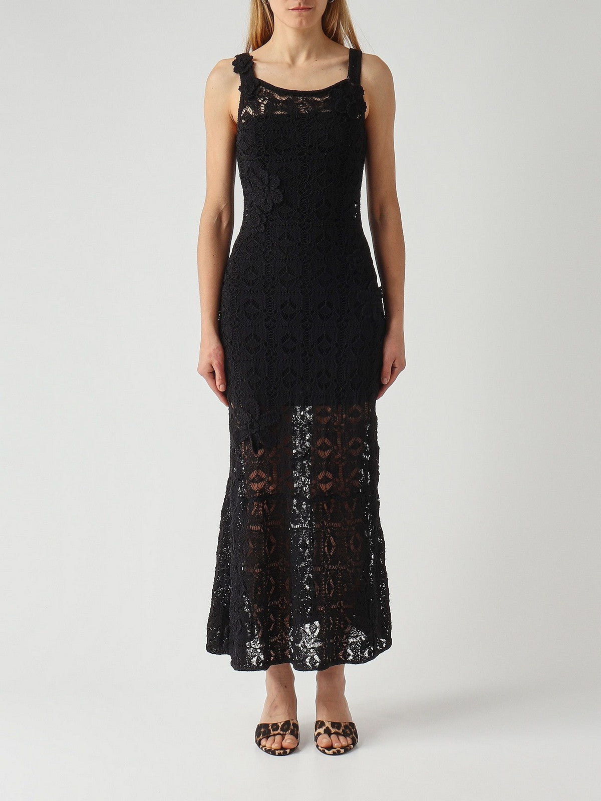PINKO Abito Donna JUNCUS ABITO CROCHET SEWON FLO 106862-A3B8 Z99 NERO LIMOUSINE