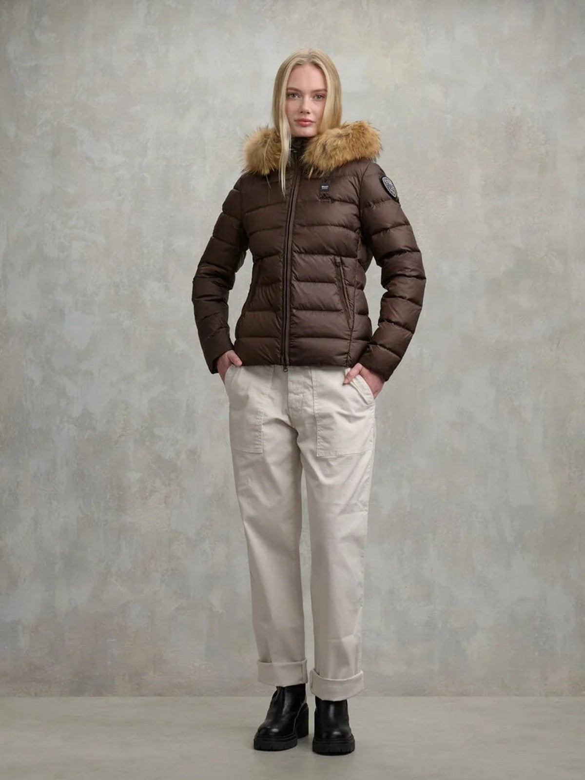 BLAUER Piumino Donna ARCADIA 25WBLDC03099 A06047 365EI CASTAGNA int. BEIGE 301