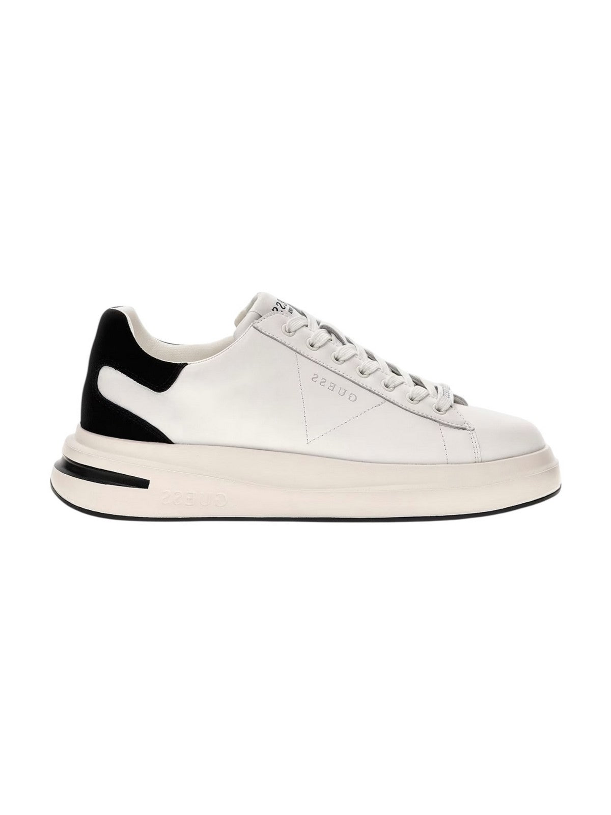 GUESS Sneaker Uomo ELBA FMFLBA LEA12 WHIBK WHITE BLACK