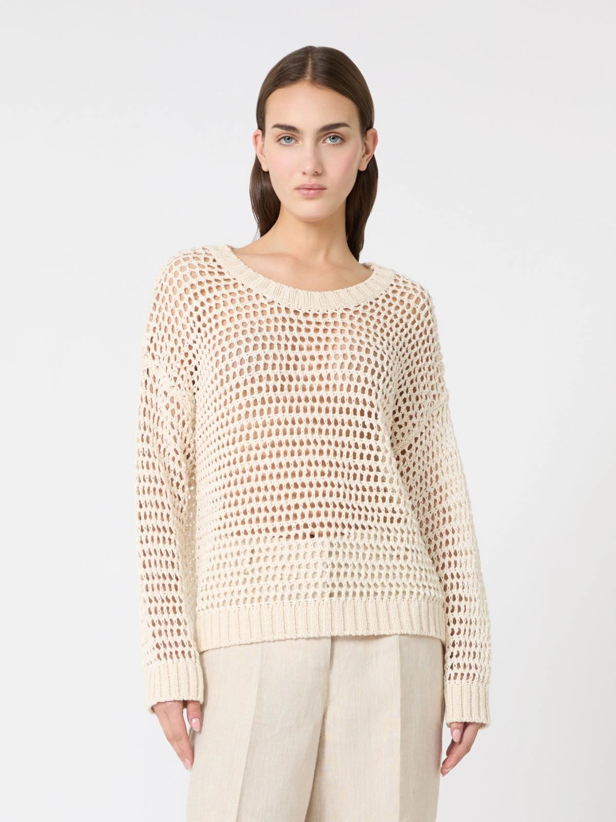 MAX MARA WEEKEND Maglia Donna WKDONIRICA 2615361152600 001 ECRU gioboutiqueweb