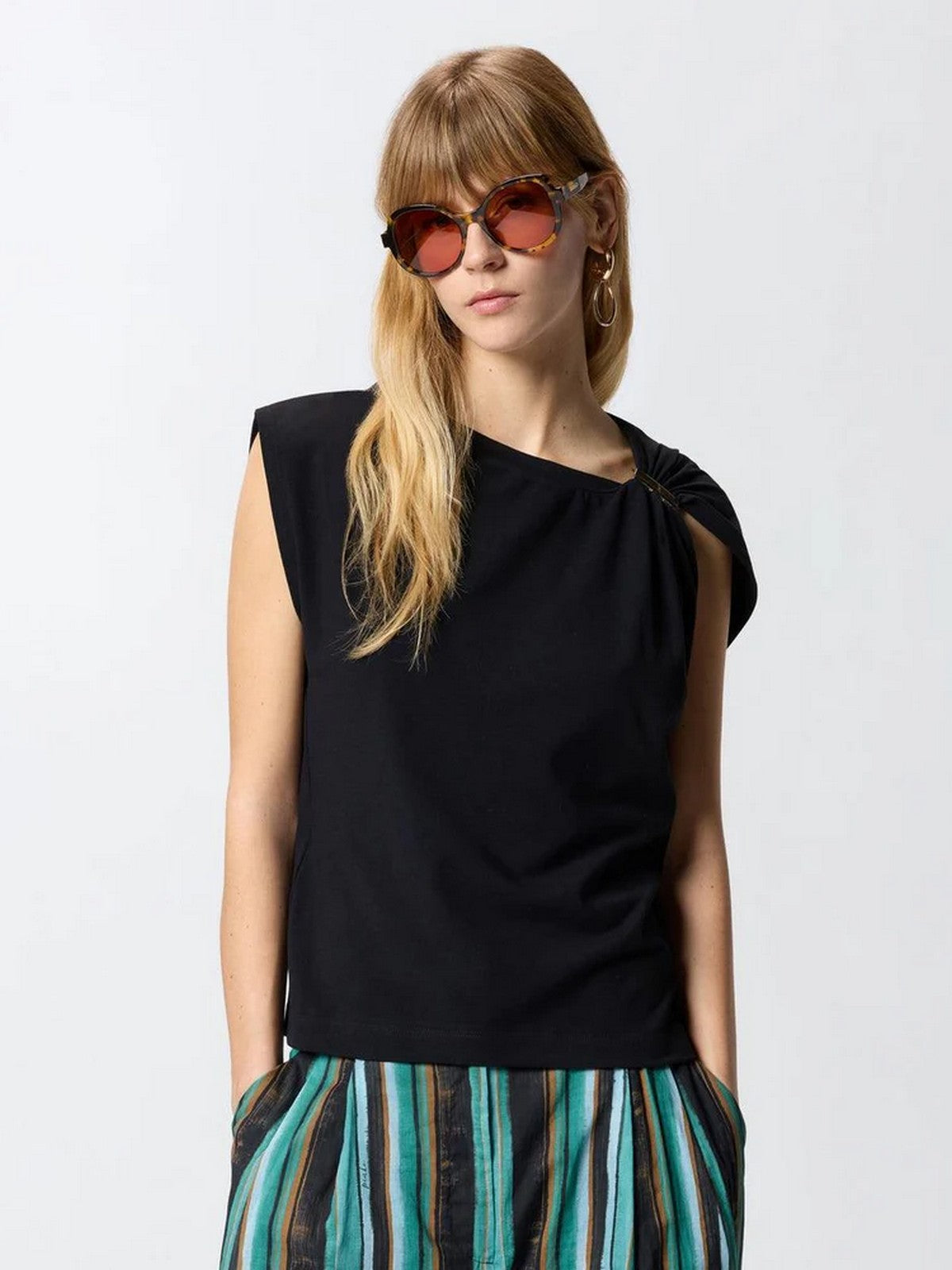 PINKO Top Donna MELODY MAGLIA 106478-A35D Z99 NERO LIMOUSINE