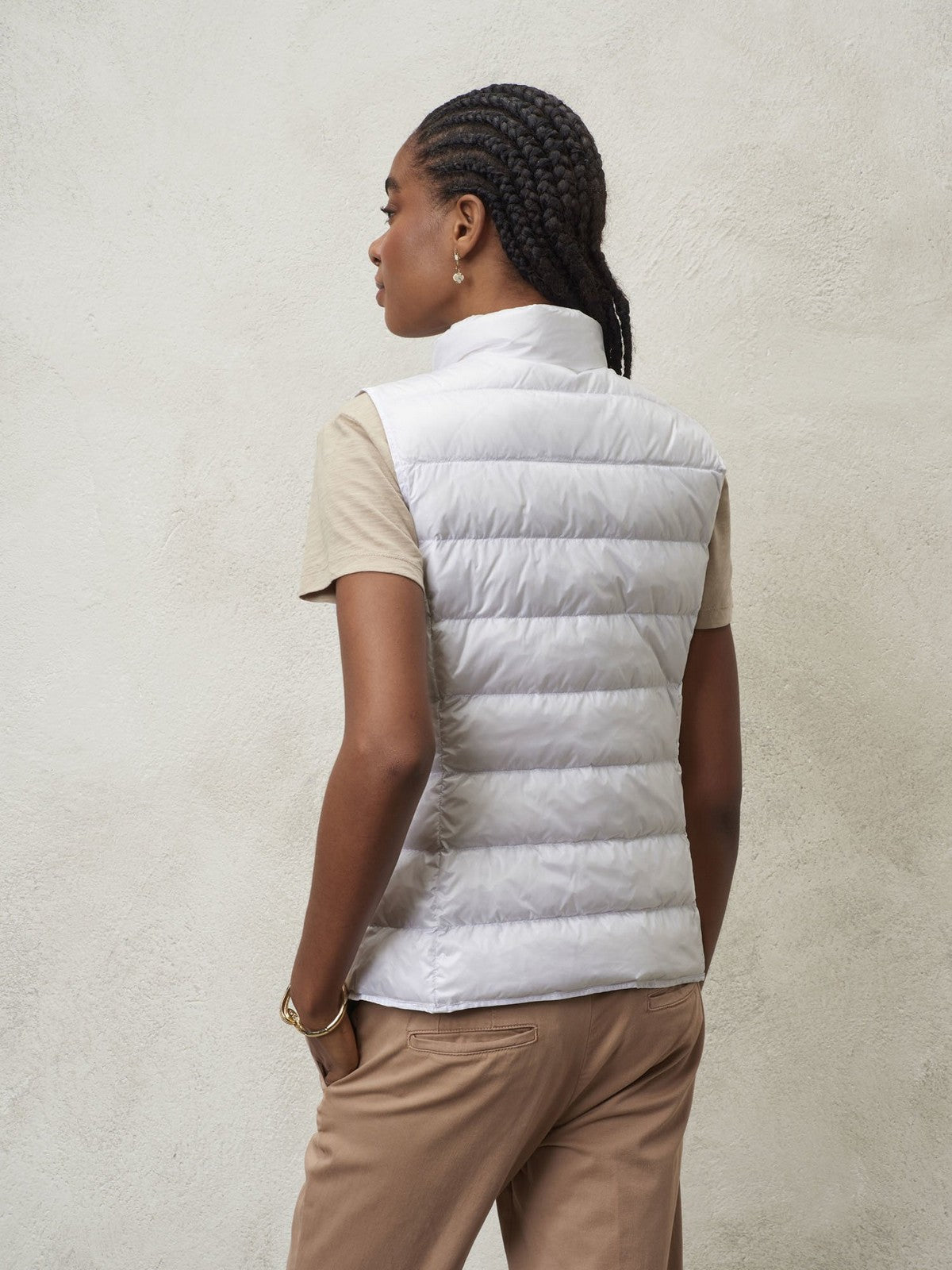 Blauer Gilet Frau 24SBLDX03052 005050 100 Weiß