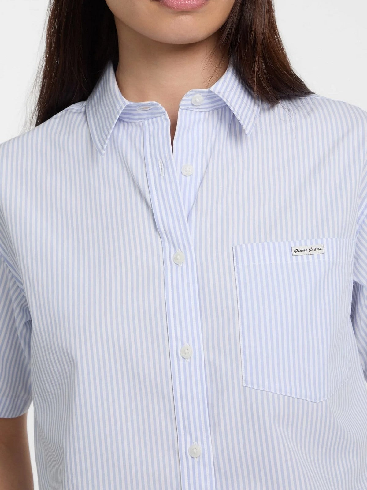 GUESS Camicia Donna GJ SS CAMP COLLAR BOXY SHIRT W5GH98 WH7Q1 FB9A Blu gioboutiqueweb