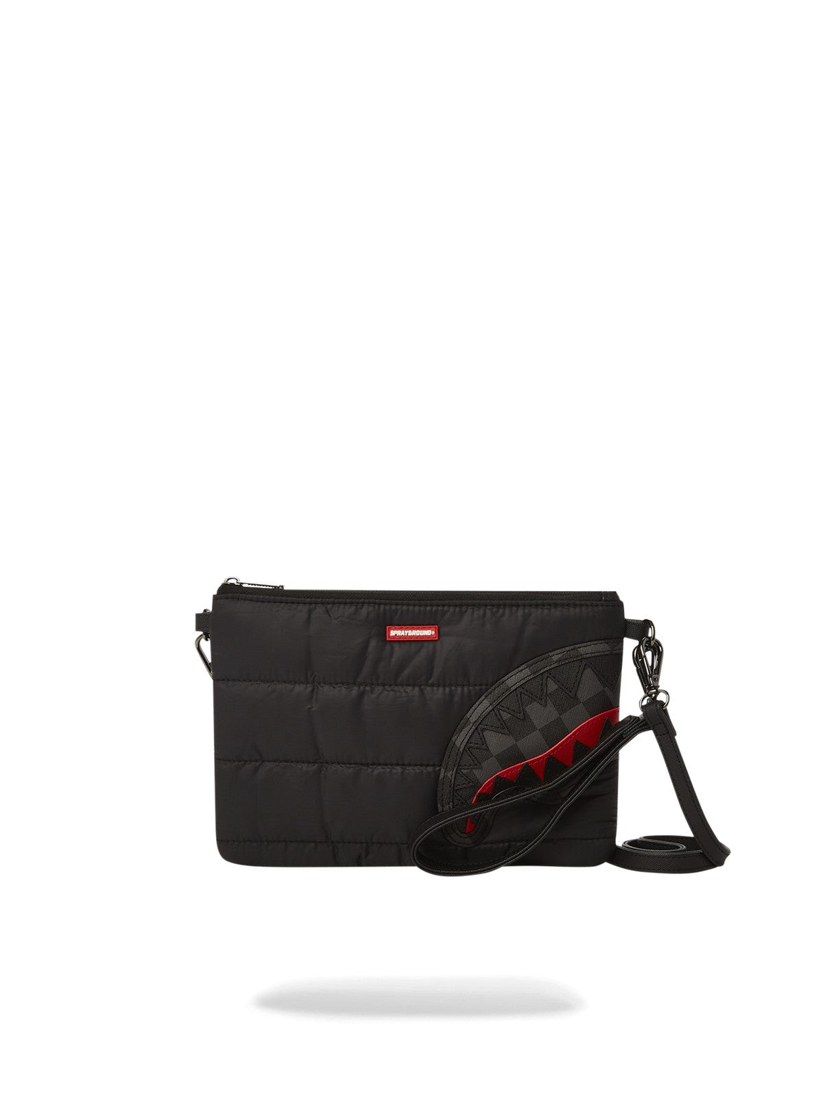 SPRAYGROUND Pochette Uomo BLACK PUFFER GREY CHECK POUCHETTE 910B6858NSZ Nero gioboutiqueweb