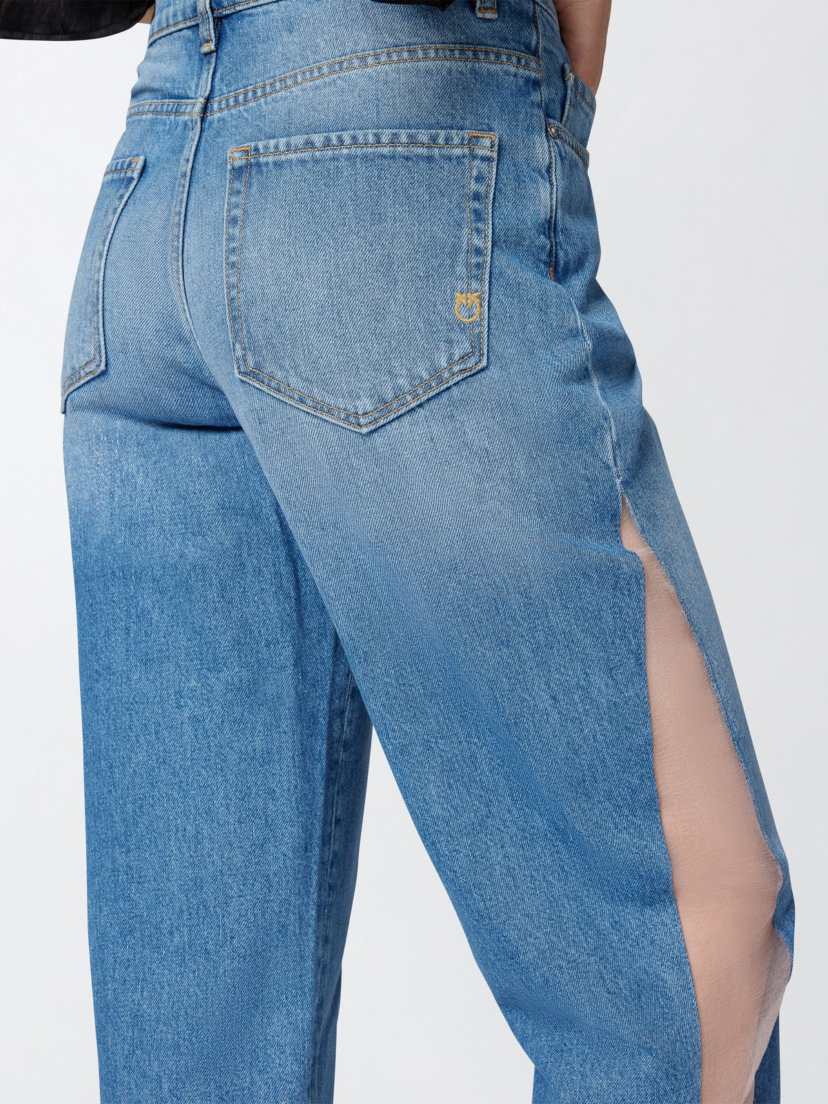 Pinko Jeans Woman Moroni Pantalone Sunrise Blue 104696-A2f5 PJM Blue