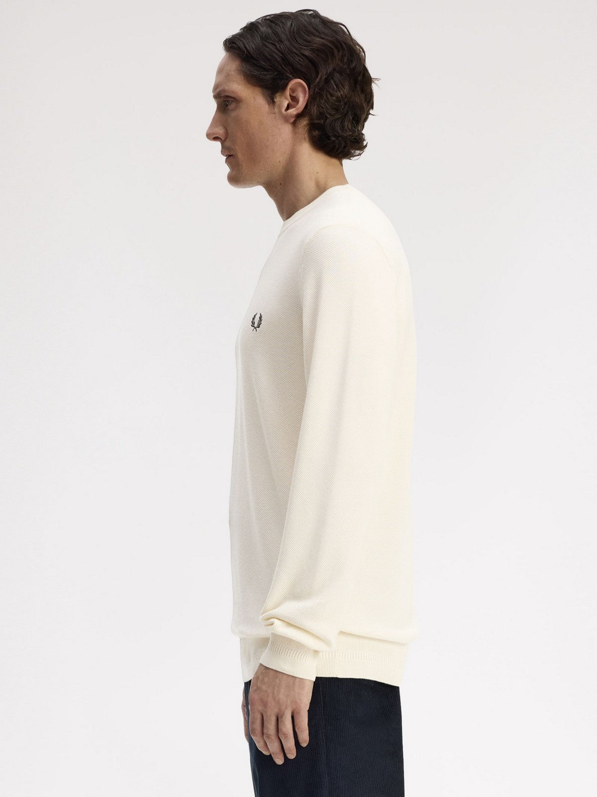 FRED PERRY Maglia Uomo FP PIQUE STITCH JUMPER FP-K1309-57 560 ECRU