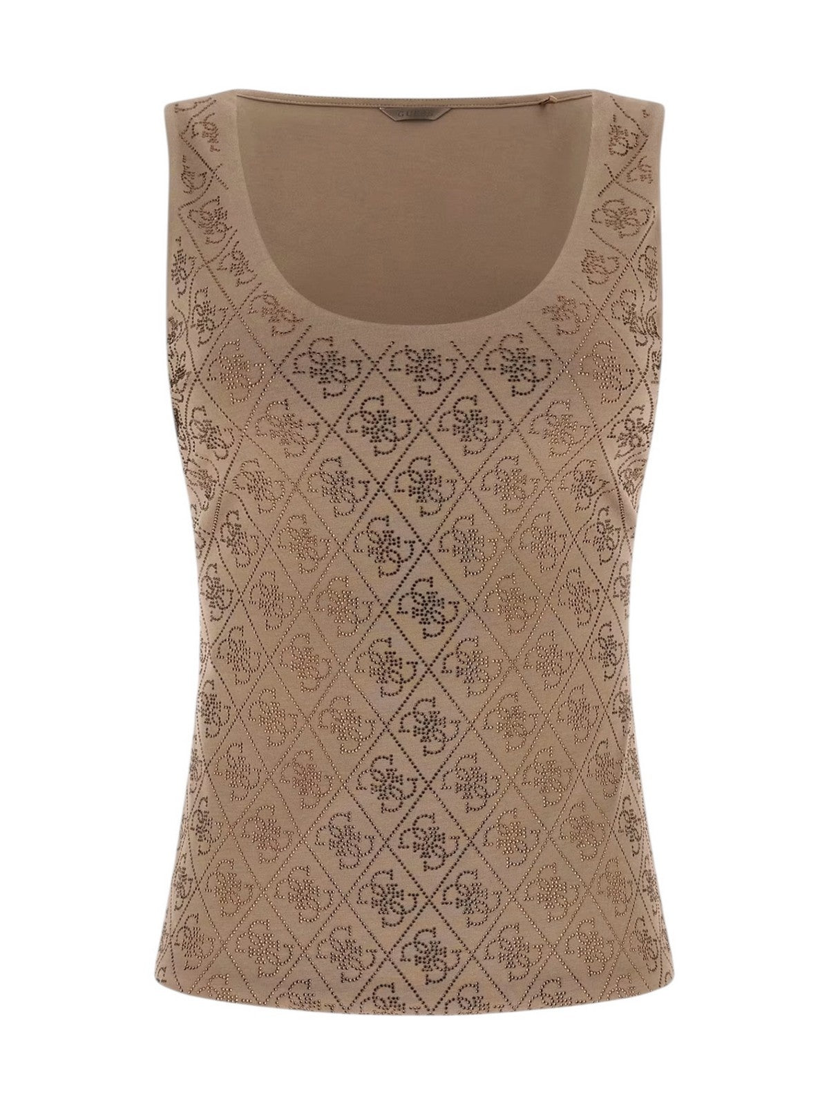 GUESS Canotta Donna SL 4G ALLOVER TANK TOP W6GP10 K2932 G1EC WALNUT SHELL