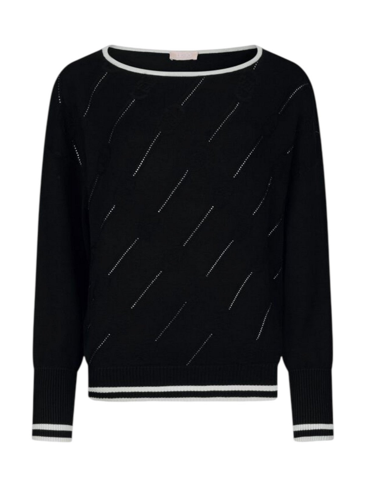 LIU JO SPORT Maglione Donna TF5206MS63L 03N66 Nero/bianco latte