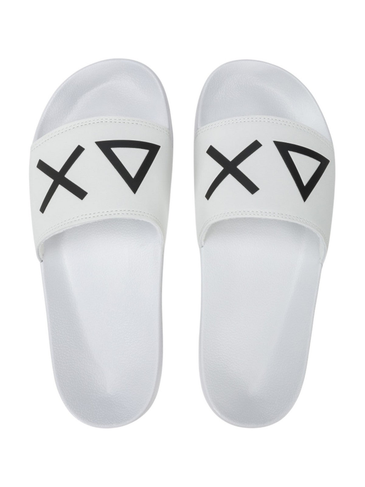 SUN68 Ciabatta Uomo Slippers Logo X35102 01 Bianco gioboutiqueweb