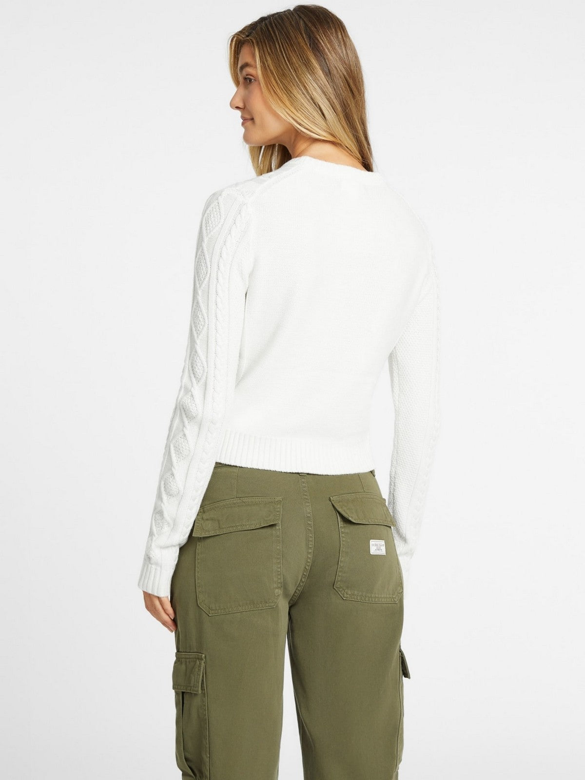 Deviner Maglione femme gj ls cn câble SWR W4BR13 Z3hn2 G293 White