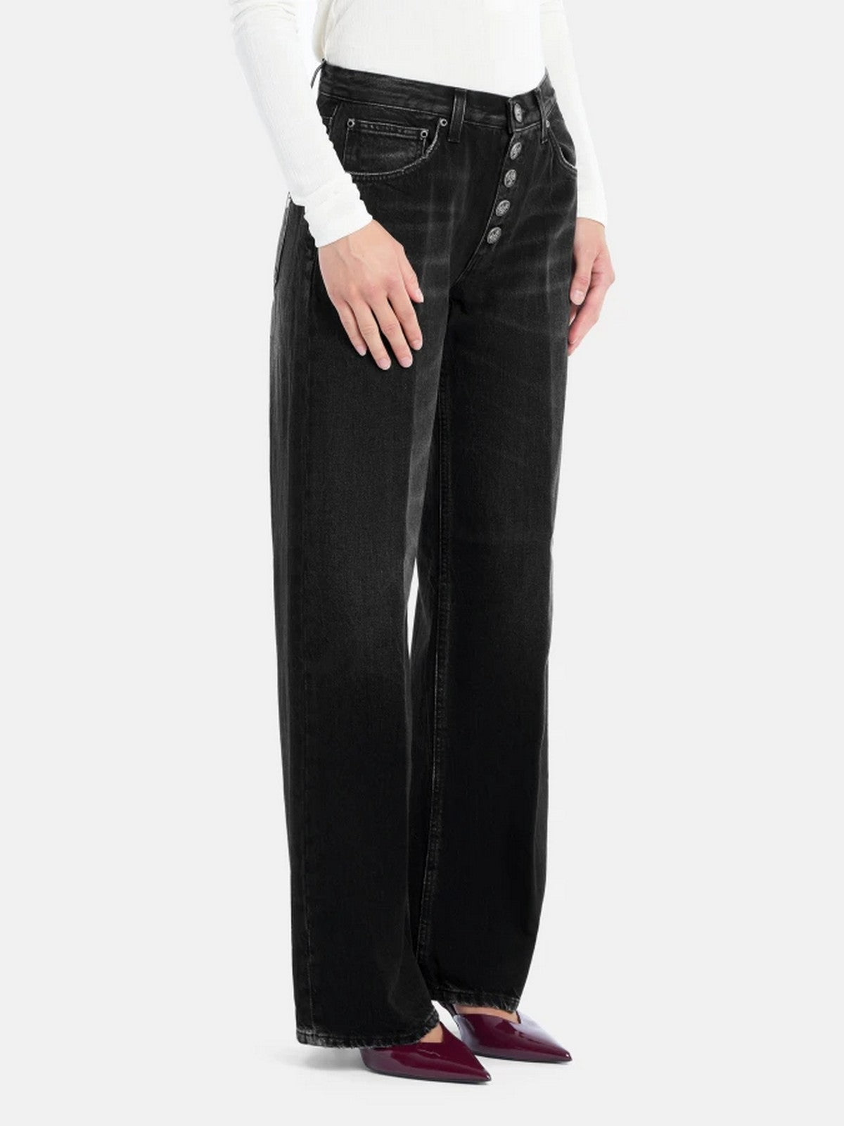 DONDUP Jeans Donna JACKLYN BOT GIOIELLO DP427B DFE305D LM9 999 Nero