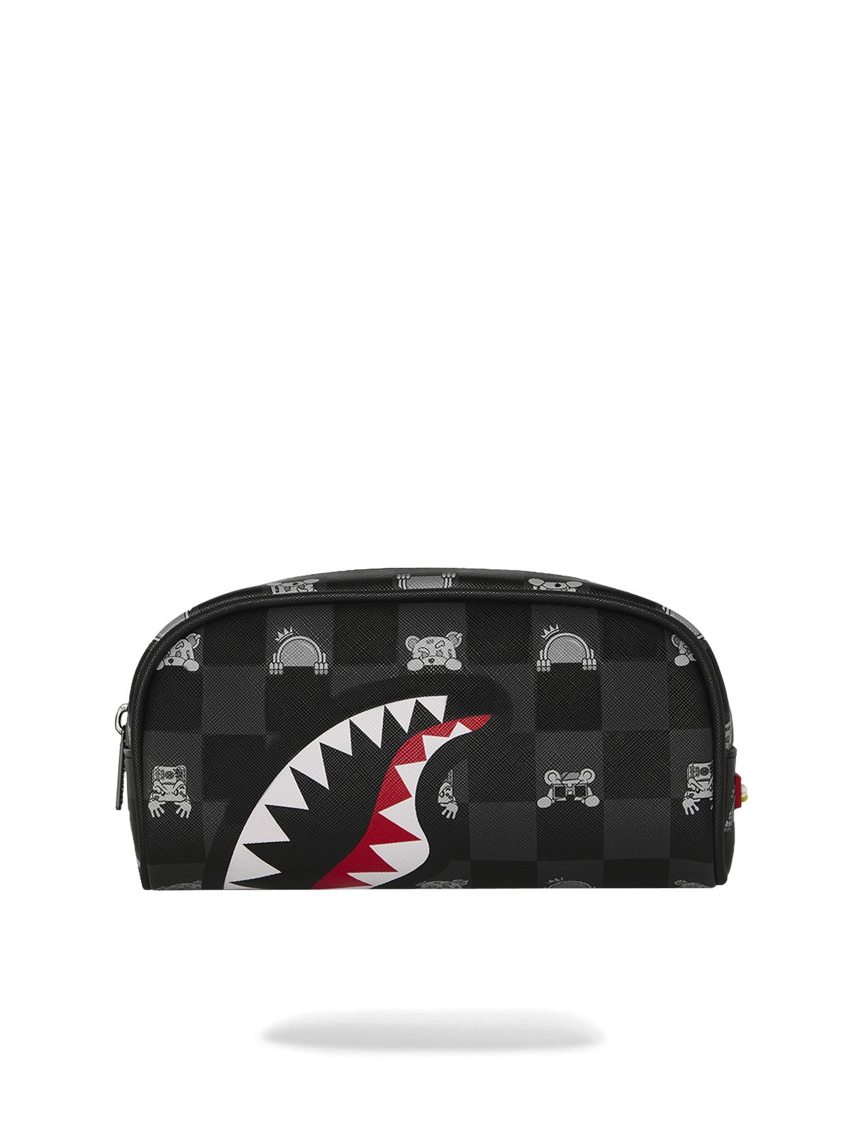 SPRAYGROUND Pochette Unisex adulto GRAY PEEKING CHARACTER CHECK PENCIL POUCH 910B8913NSZ Nero