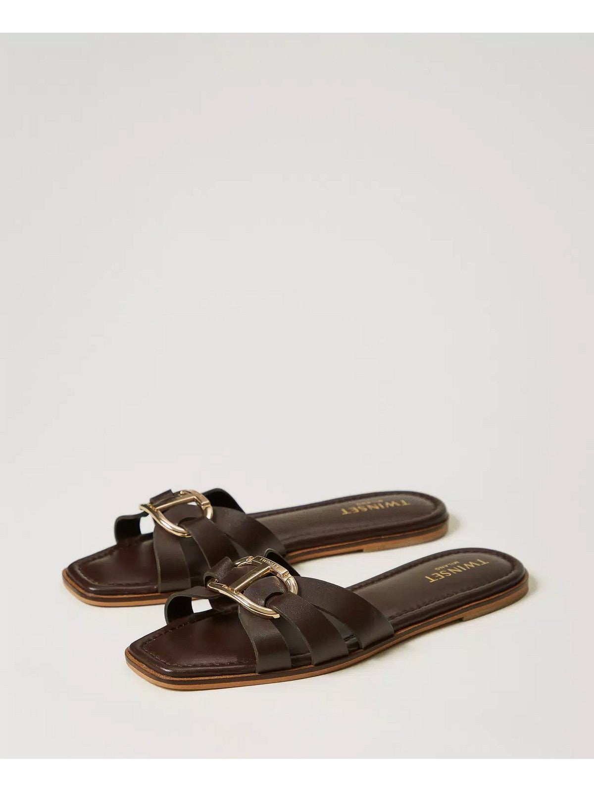 TWINSET Ciabatta Donna 251TGT090 10780 Marrone gioboutiqueweb