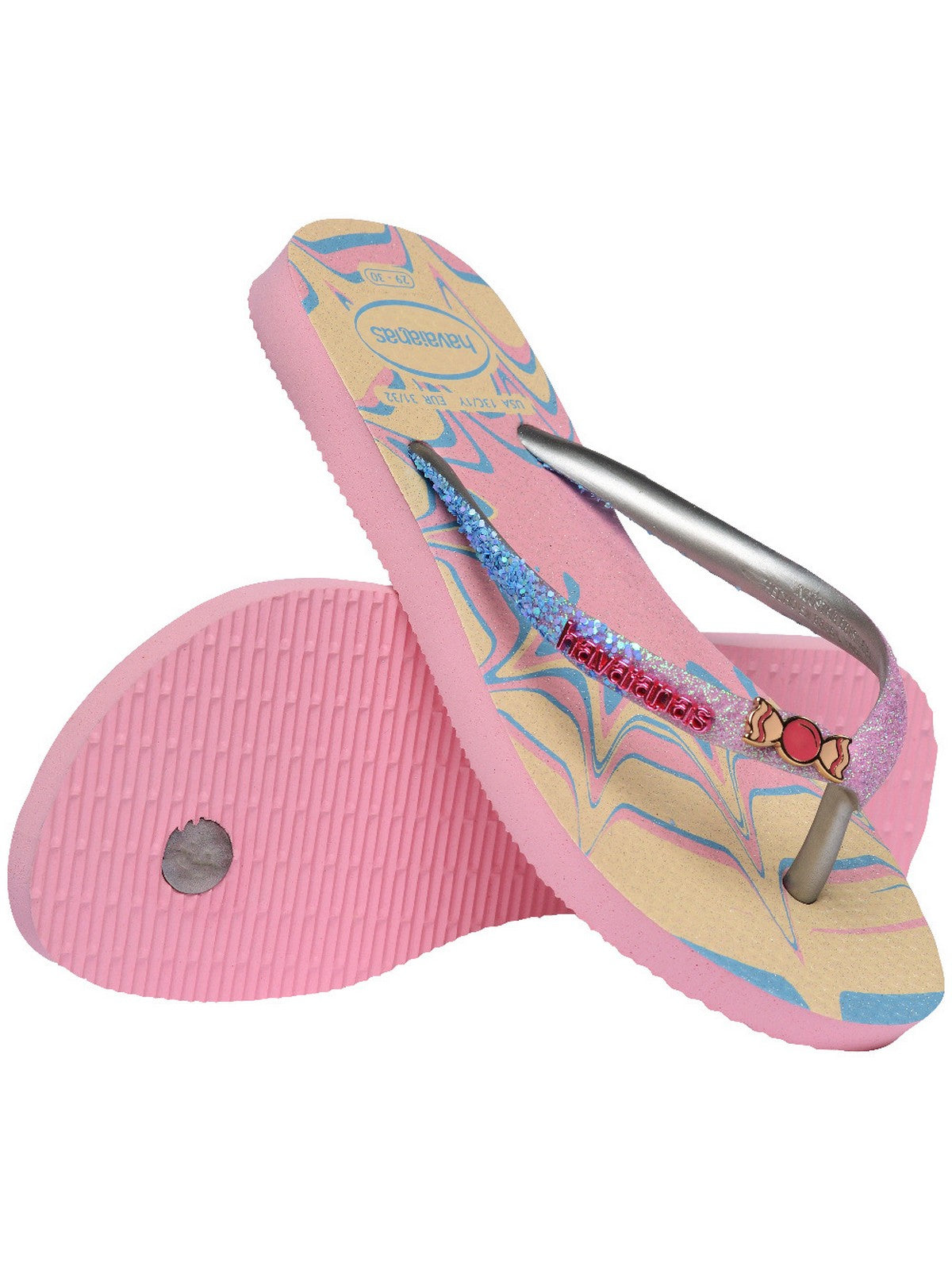 HAVAIANAS Infradito Bambine e ragazze Hav. Kids slim glitter trendy 4146976.9321 Rosa gioboutiqueweb