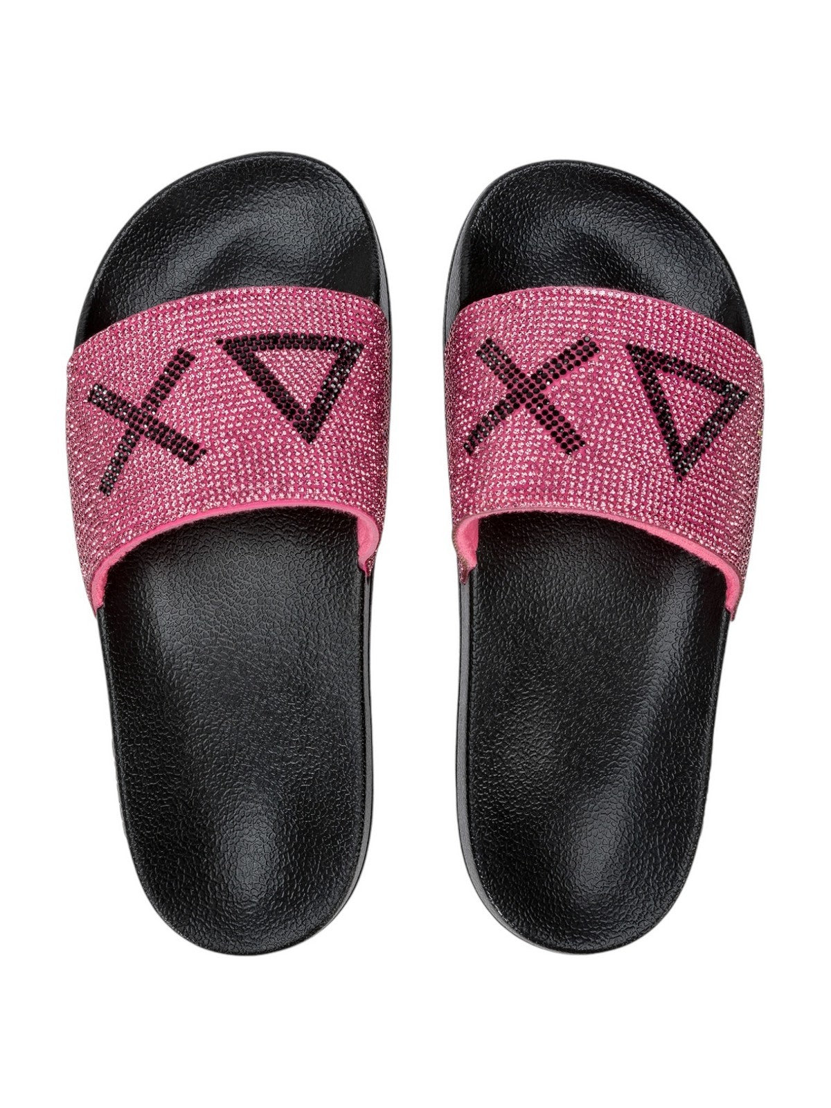 SUN68 Ciabatta Donna SLIPPERS LOGO STRASS X35205 1162 Nero gioboutiqueweb