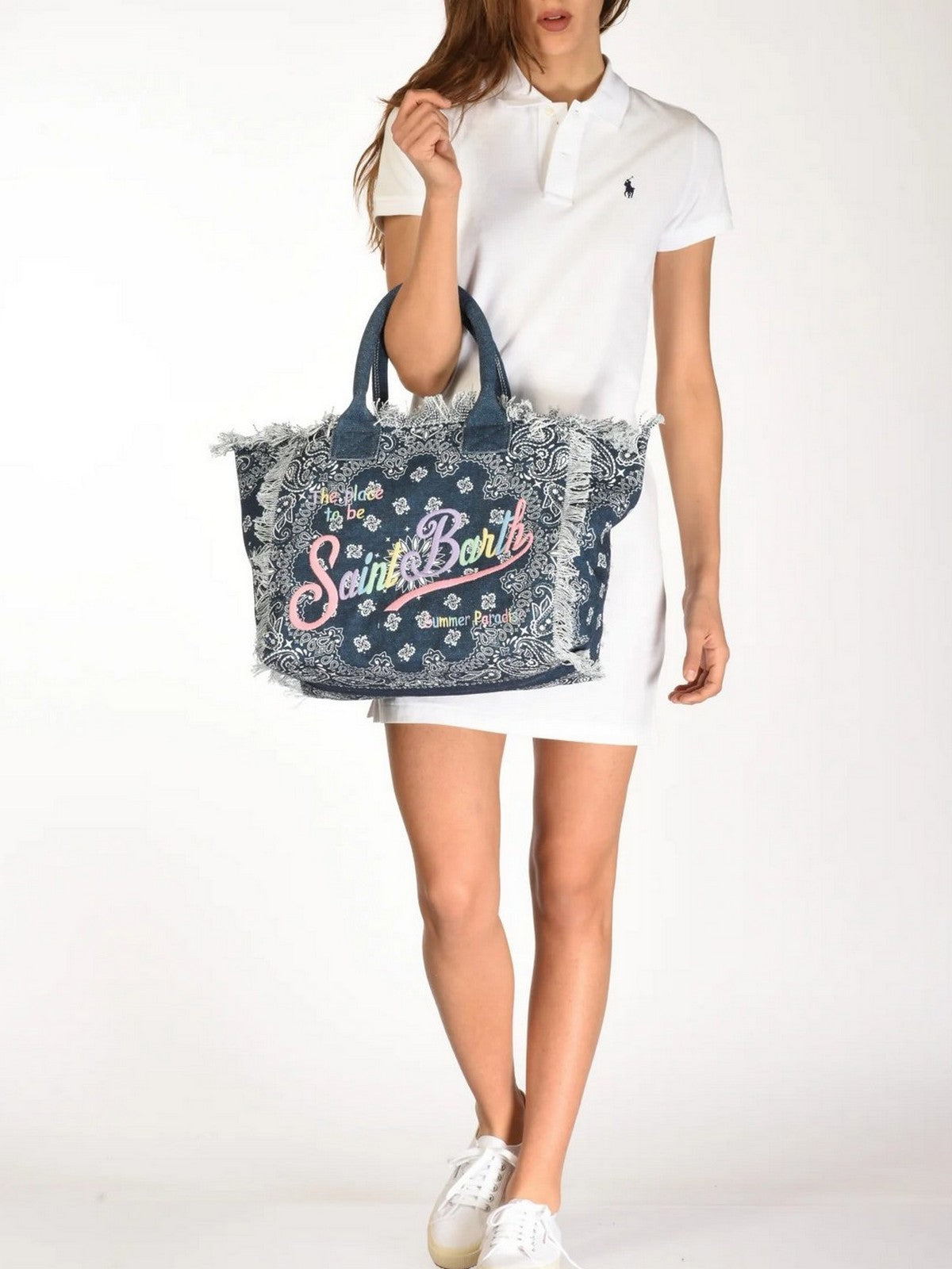 MC2 SAINT BARTH Borsa Donna VANITY 04119H BANDANNA ROUND PASTEL DEN EMB