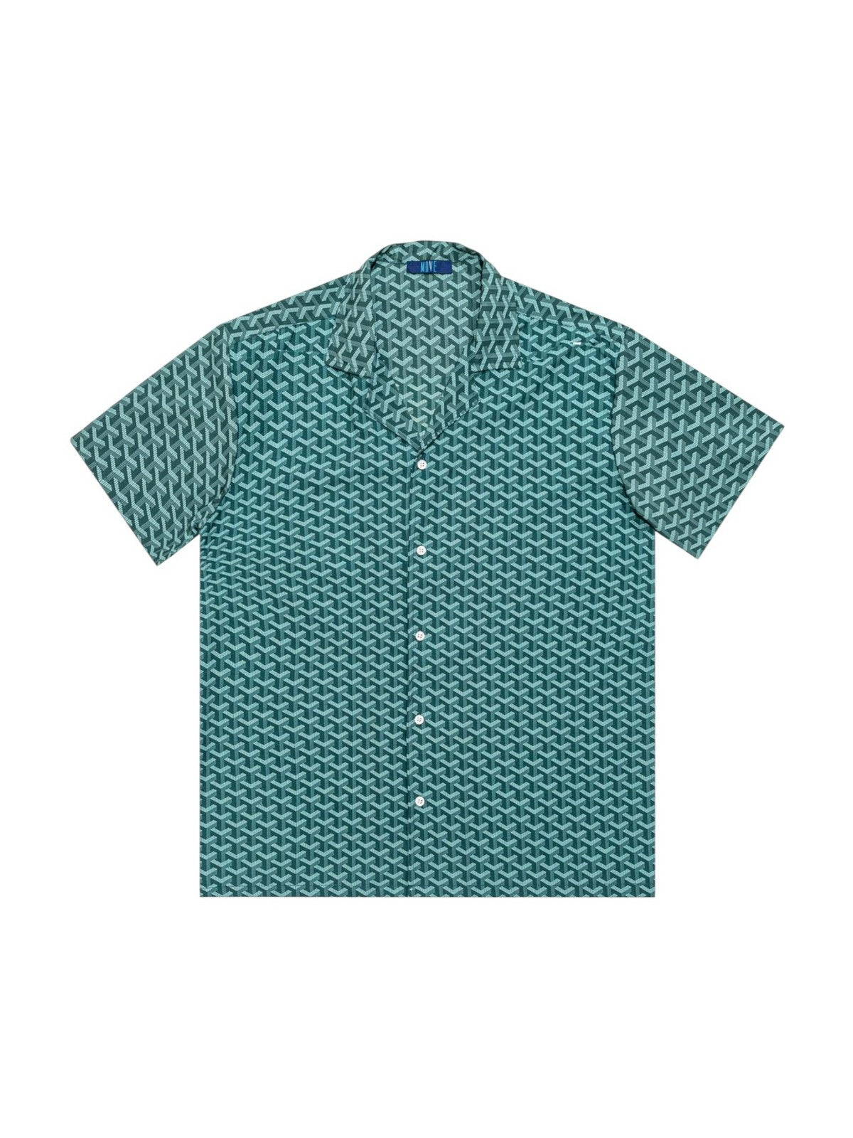 MOVE be different Camicia Uomo CAMICIA BOWLING PRINT G2 VERDE