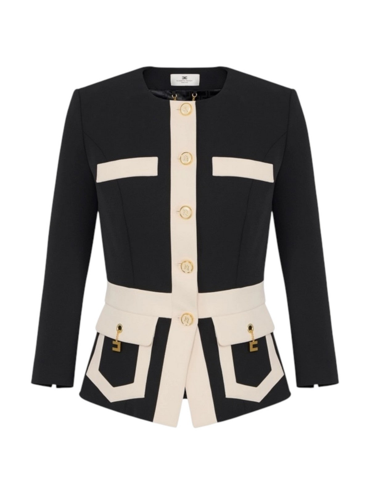 ELISABETTA FRANCHI Giacca Donna GIT0156E2 EF3 NERO/MILK gioboutiqueweb
