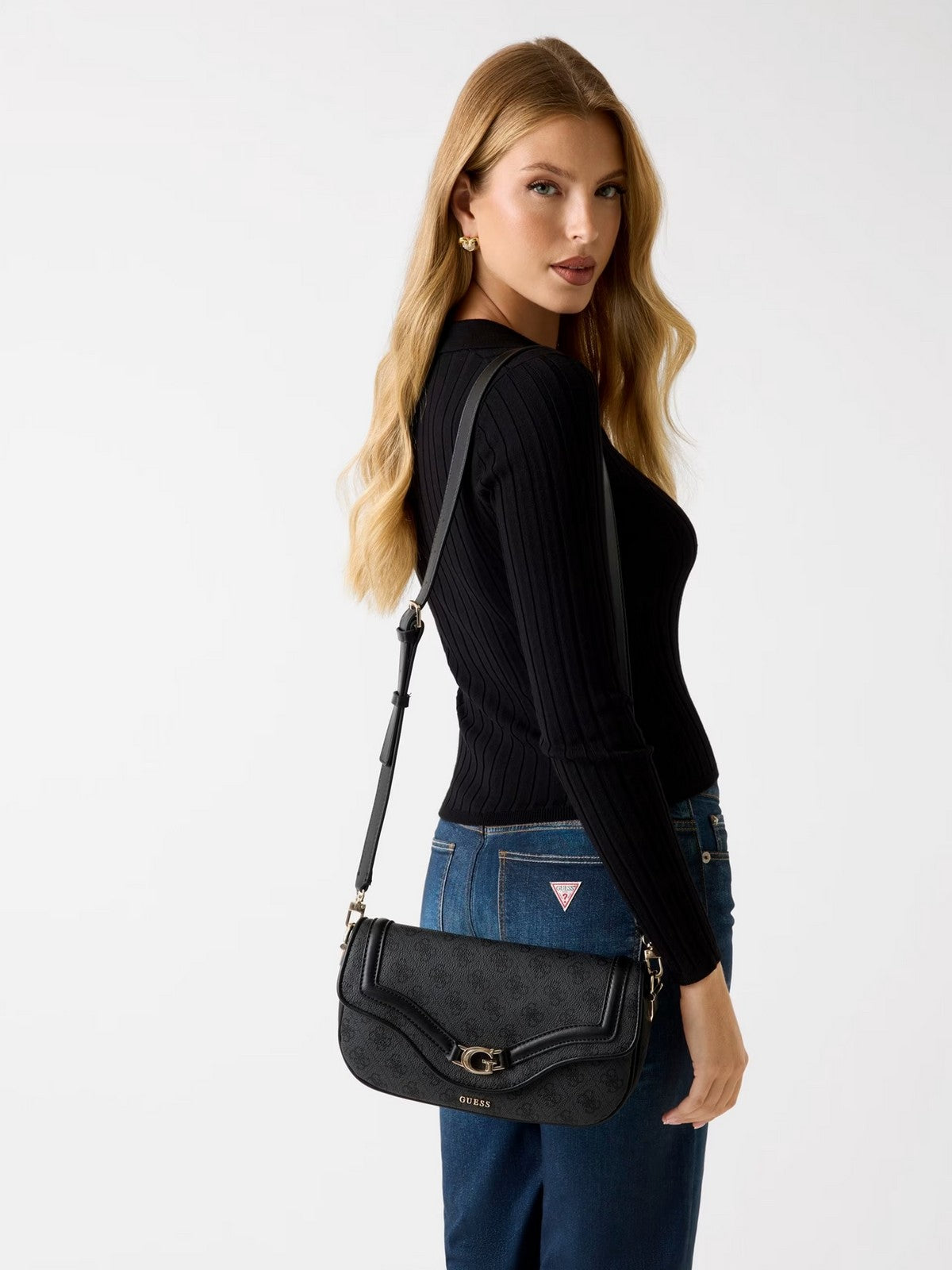 GUESS Borsa Donna DEA FLAP SHOULDER BAG HWSG79 93200 CLO COAL LOGO