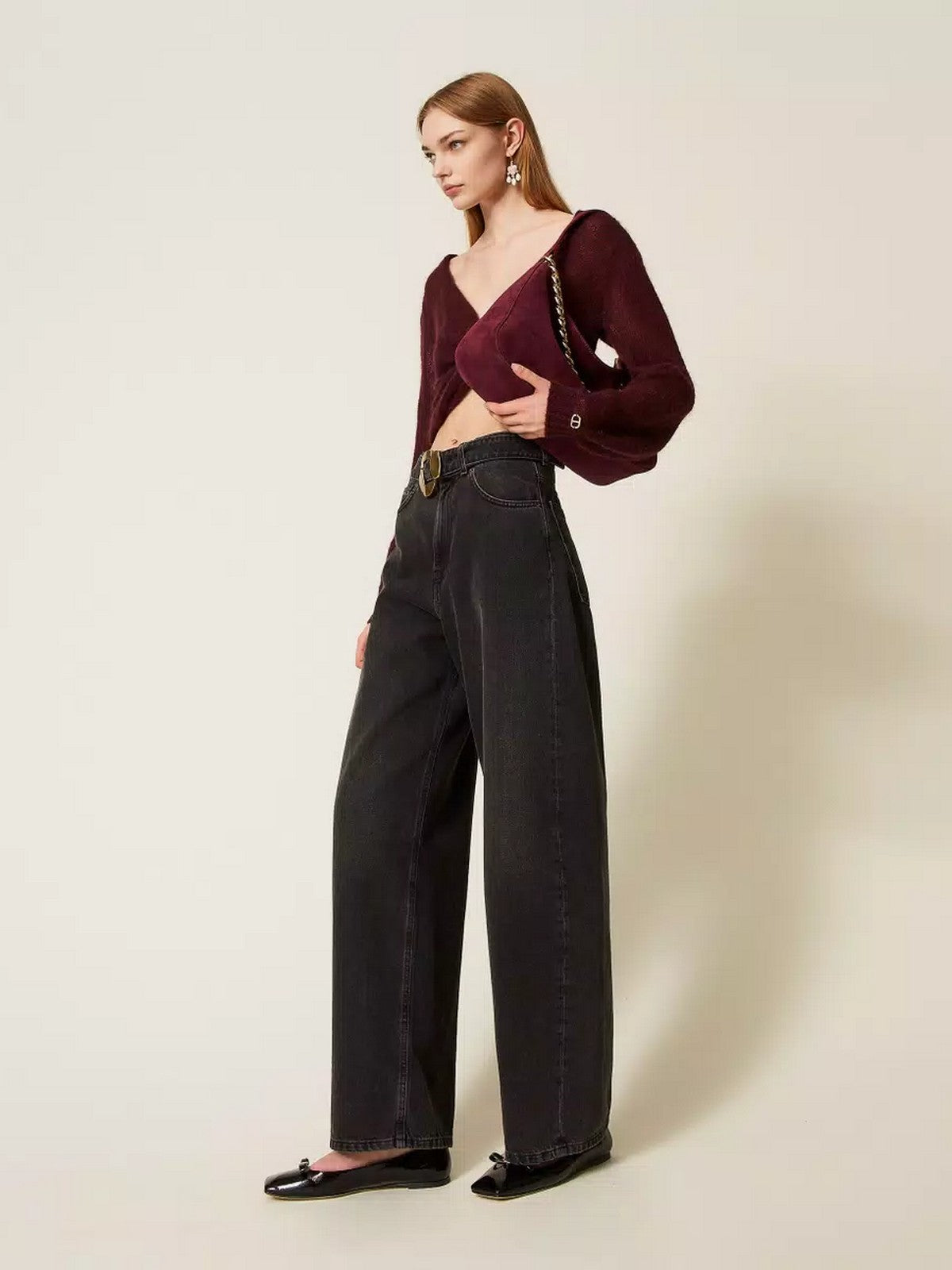 TWINSET Maglia Donna LIGHT MIX MOHAIR STITCHES 252TP3525 05609 WINETASTING