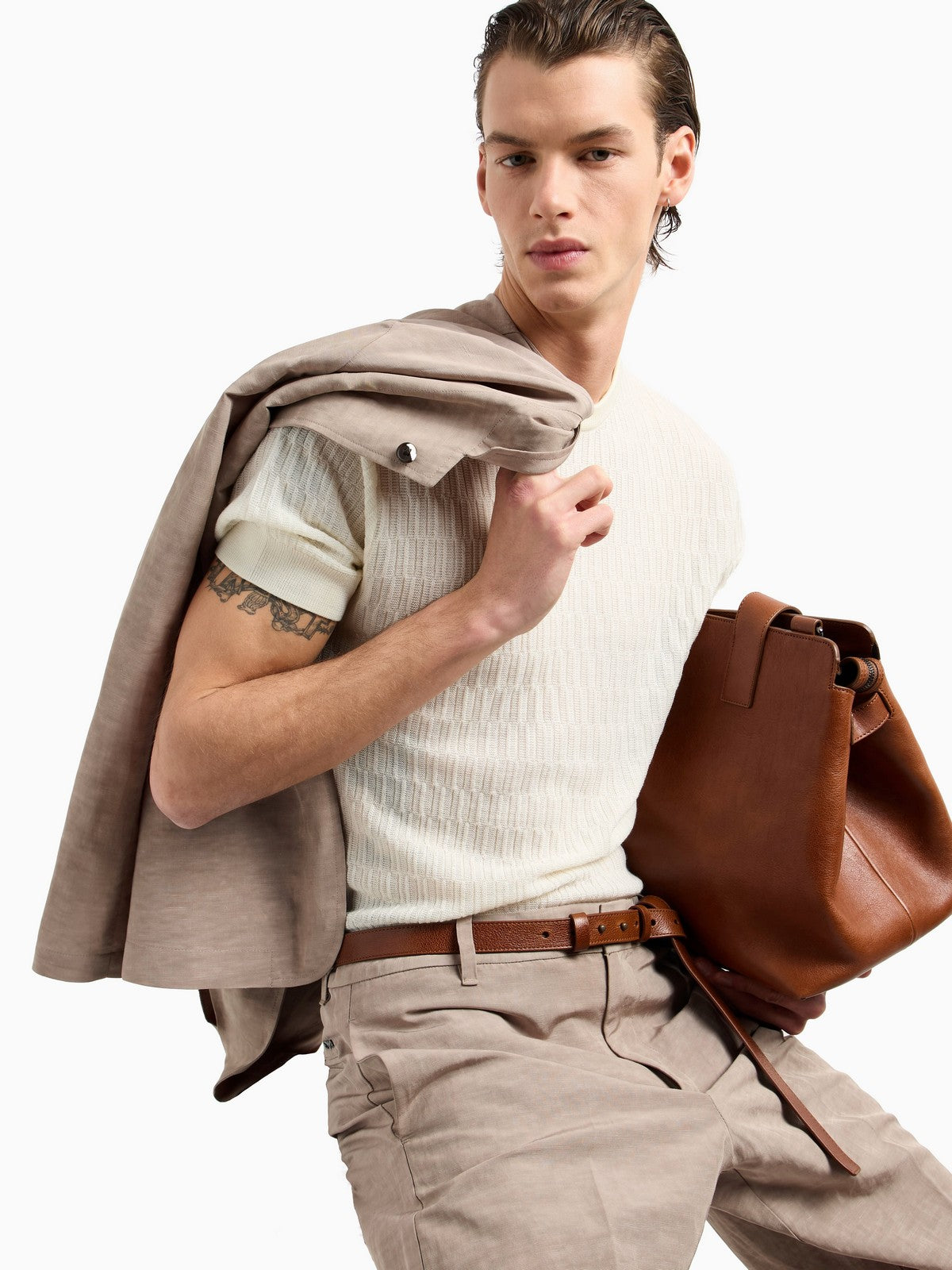 EMPORIO ARMANI Maglia Uomo EM001568 AF14854 F1062 Beige gioboutiqueweb