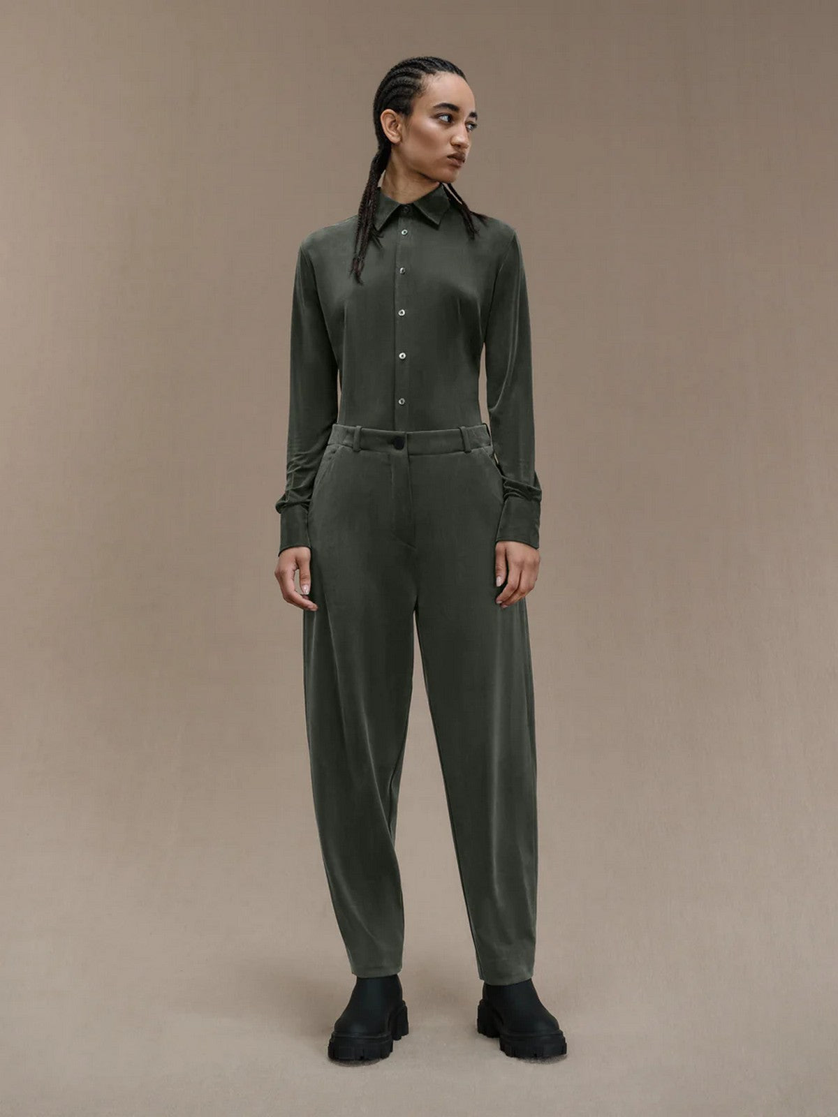 RRD Pantalone Donna CUPRO JOANIE WOM PANT W24723 20 Verde gioboutiqueweb