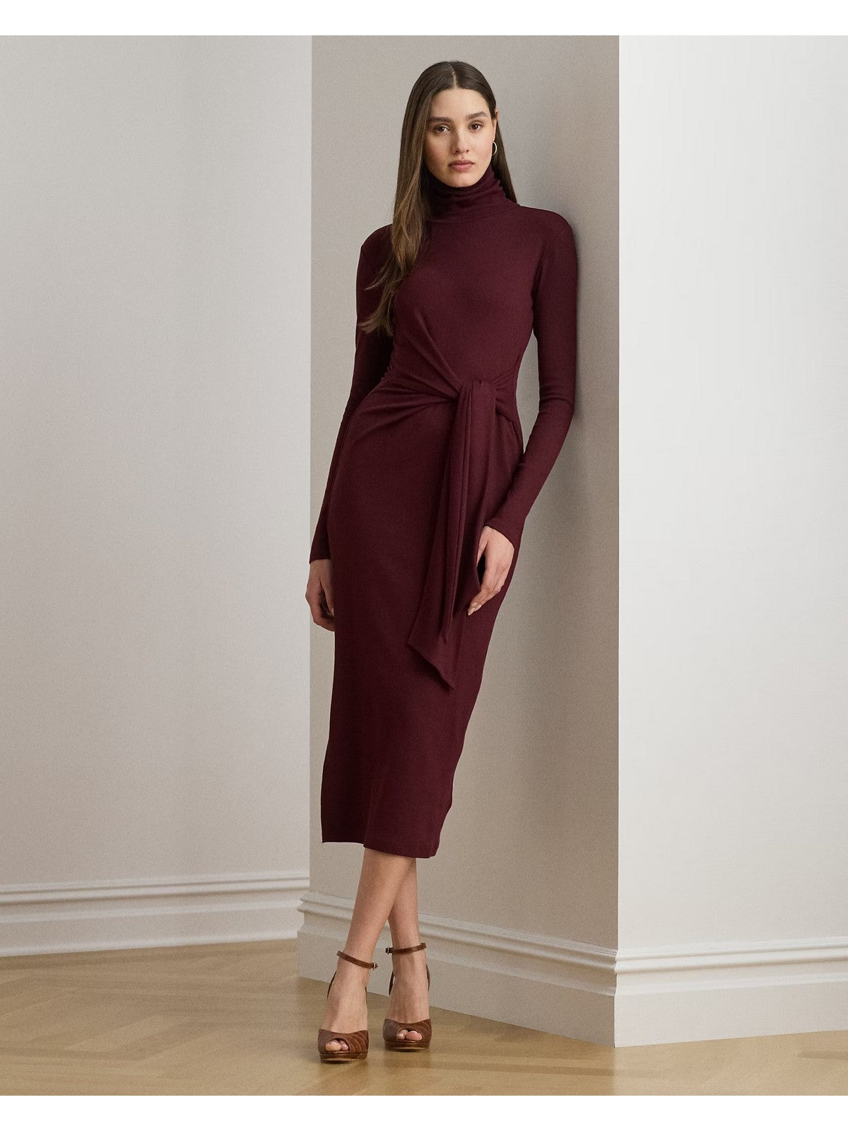 LAUREN RALPH LAUREN Abito Donna VAUREEN-LONG SLEEVE-DAY DRESS 200980028 006 DARK GARNET