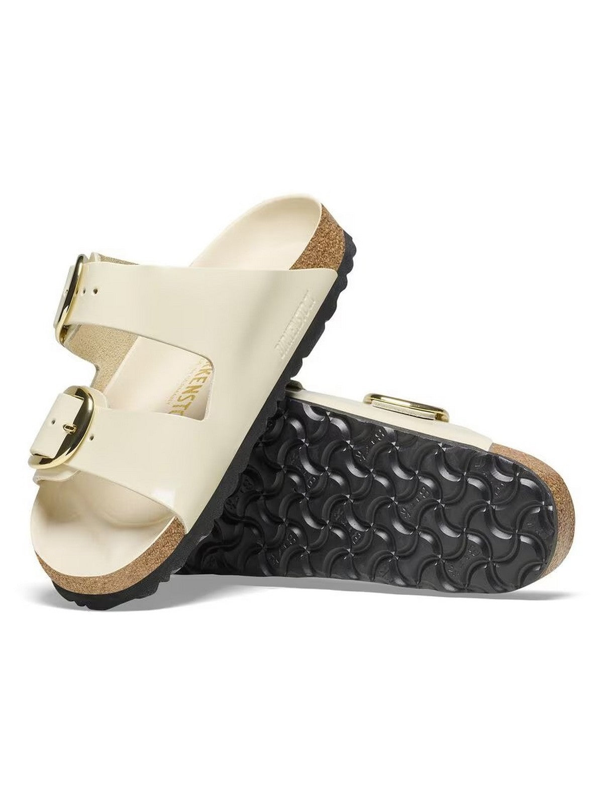 BIRKENSTOCK Sandalo Donna Arizona Big Buckle shine ecru, Natural Leather 1026128 Beige