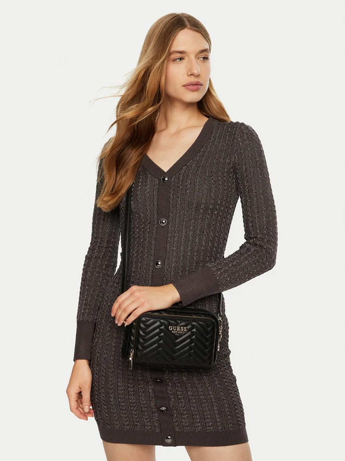 GUESS Borsa Donna ANNING CAMERA CROSSBODY HWQG95 08140 BLA Nero gioboutiqueweb