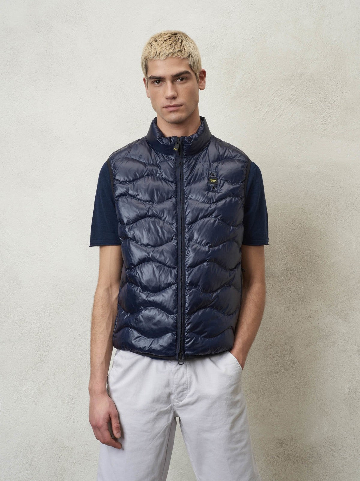 BLAUER Gilet Uomo 24SBLUX02058 005958 888 Blu gioboutiqueweb