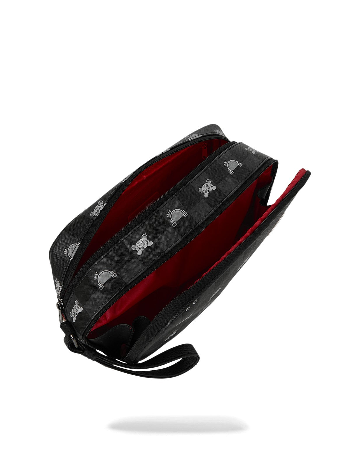 SPRAYGROUND Pochette Unisex adulto GRAY PEEKING CHARACTER CHECK TOILETRY BRICK 910B8914NSZ Nero