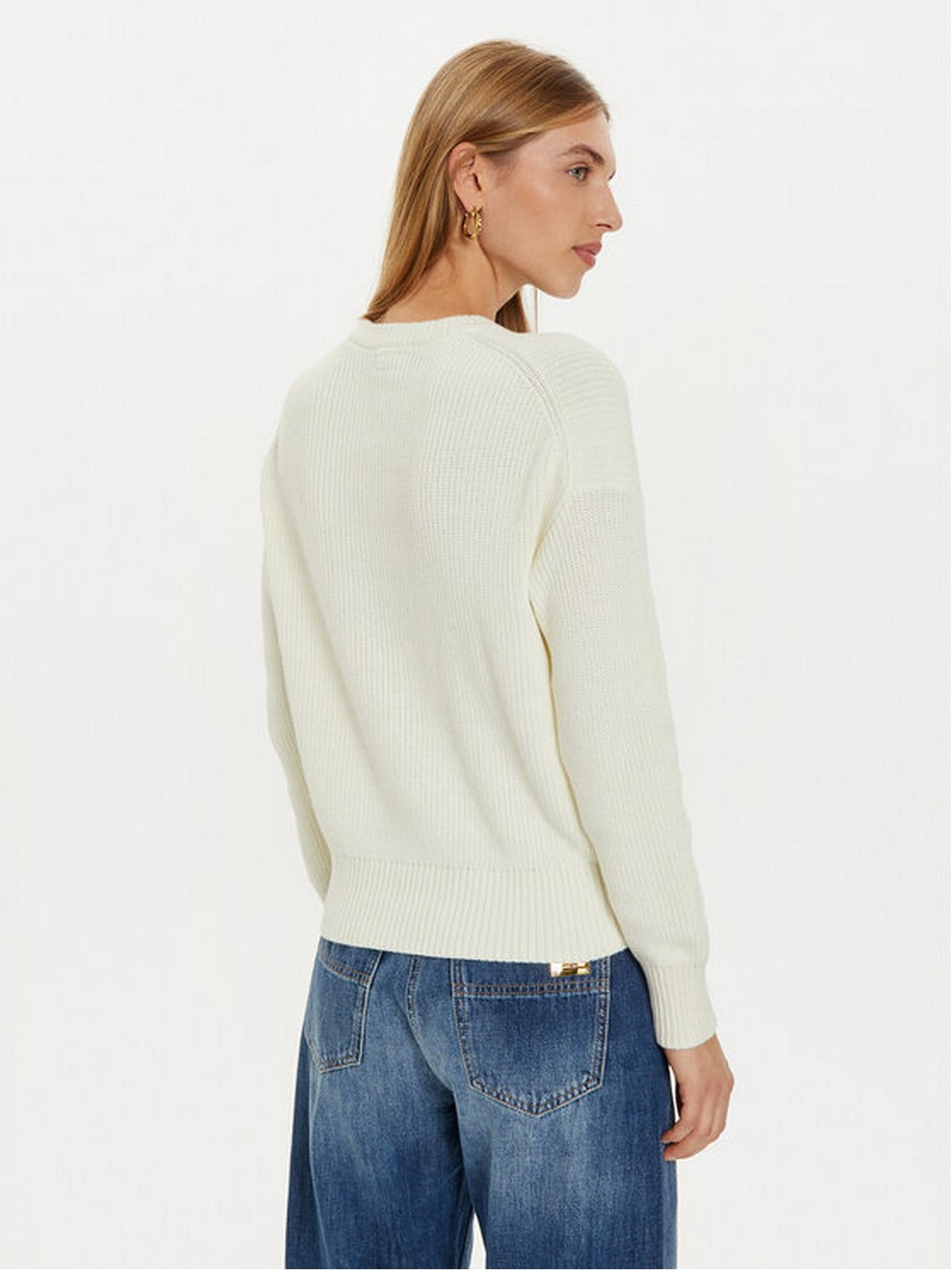 GUESS Maglione Donna GJ LS CN MINI TRIANGLE SWTR W4BR08 Z3HM1 G293 WARM WHITE