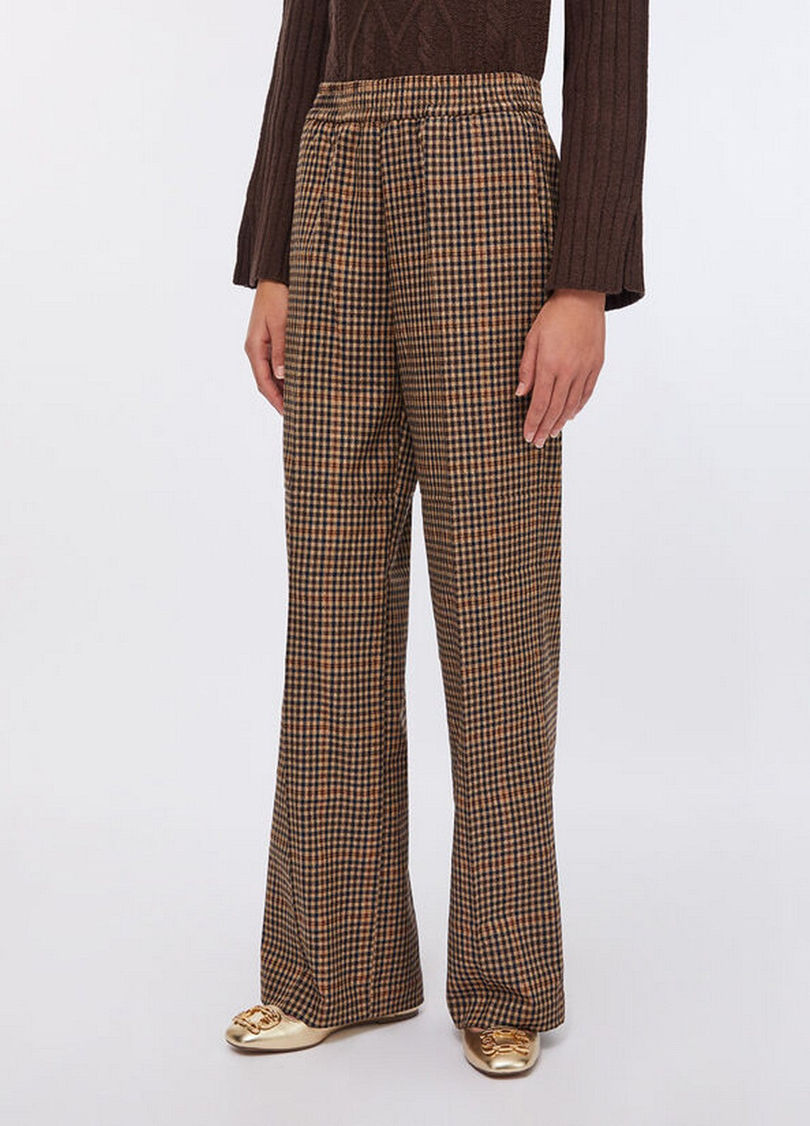 LIU JO WHITE Pantalone Donna MF5349T4335 P9002 Micro c.cioc/beige/b