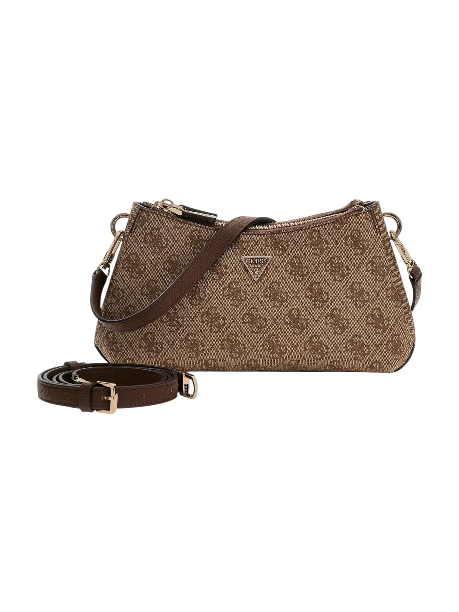 GUESS Borsa Donna NOELLE II 3 COMP SHLDR XBODY HWBG96 72730 LGW LATTE LOGO/BROWN