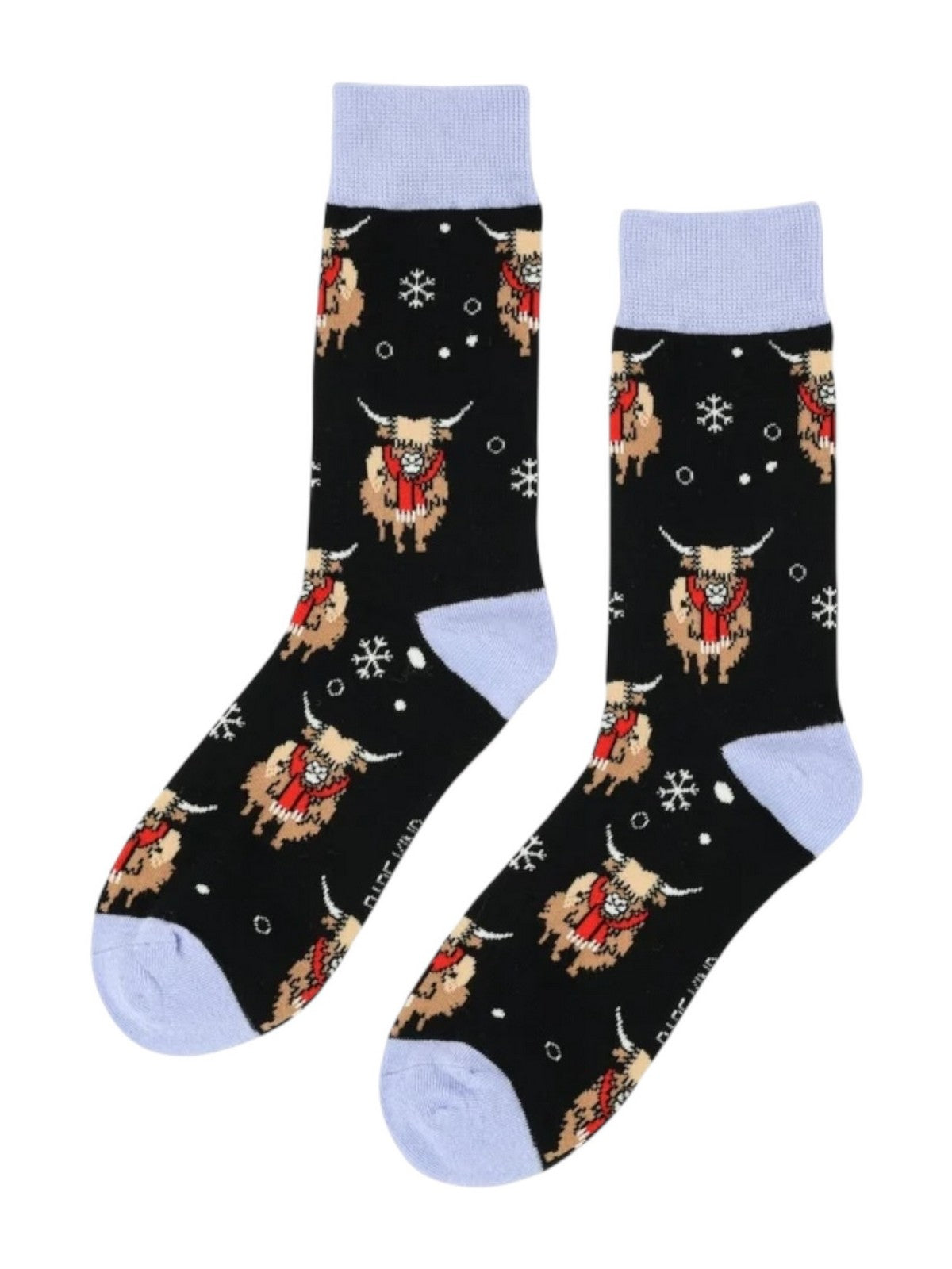 BARE KIND Calzini Unisex adulto HIGHLAND COW NERO