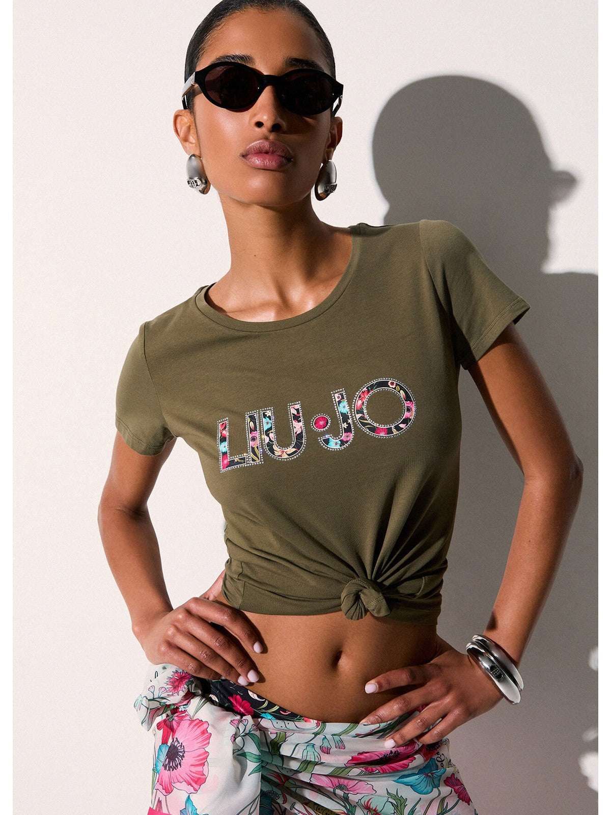 LIU JO BEACHWEAR T-shirt Donna VA6169JS003 P9761 Sea turtle/flower