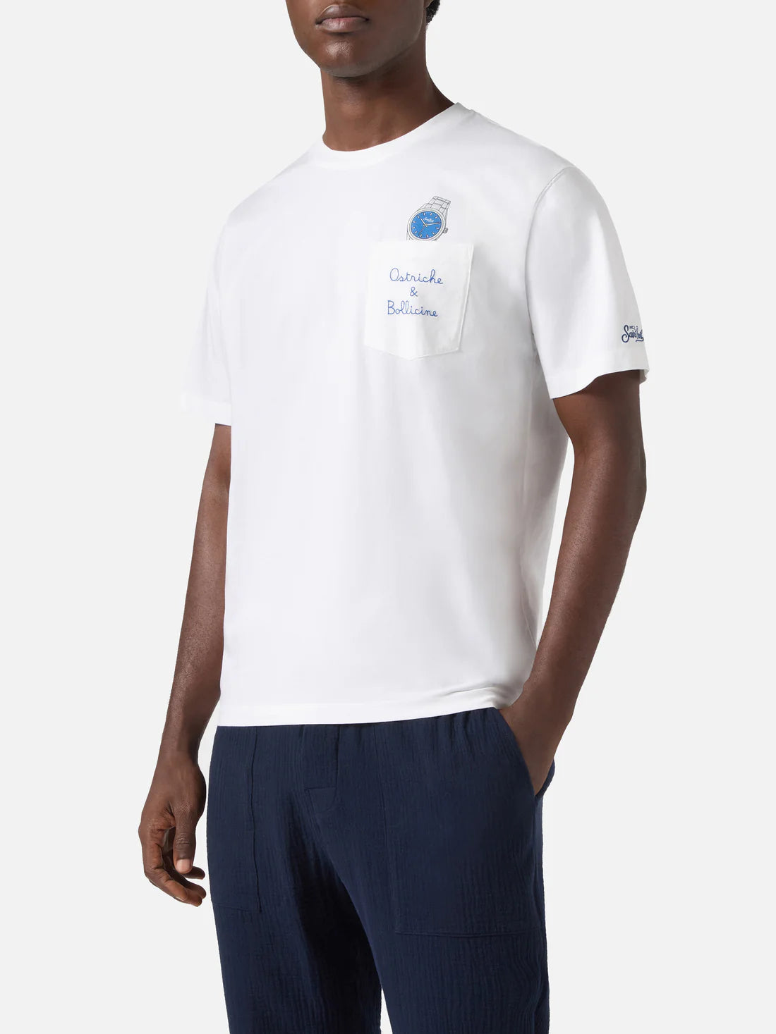 MC2 SAINT BARTH T-shirt Uomo AUSTIN 04294L OSTRICHE BOLLICINE 01N EMB