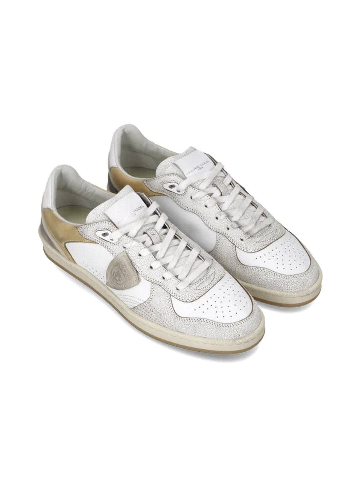 PHILIPPE MODEL Sneaker Uomo PGAL LOW MAN PGLU VC01 VEAU CRACKLE'_BLANC SABLE'