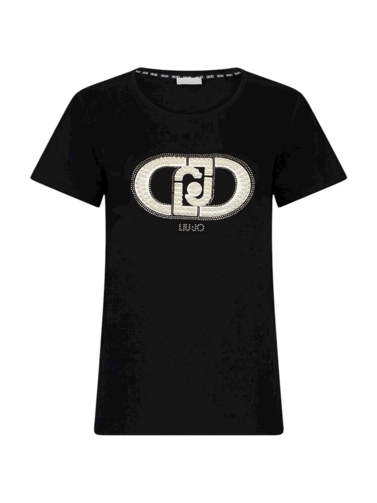 LIU JO SPORT T-shirt Donna TF5280JS923 N9785 Nero/monogram pearl