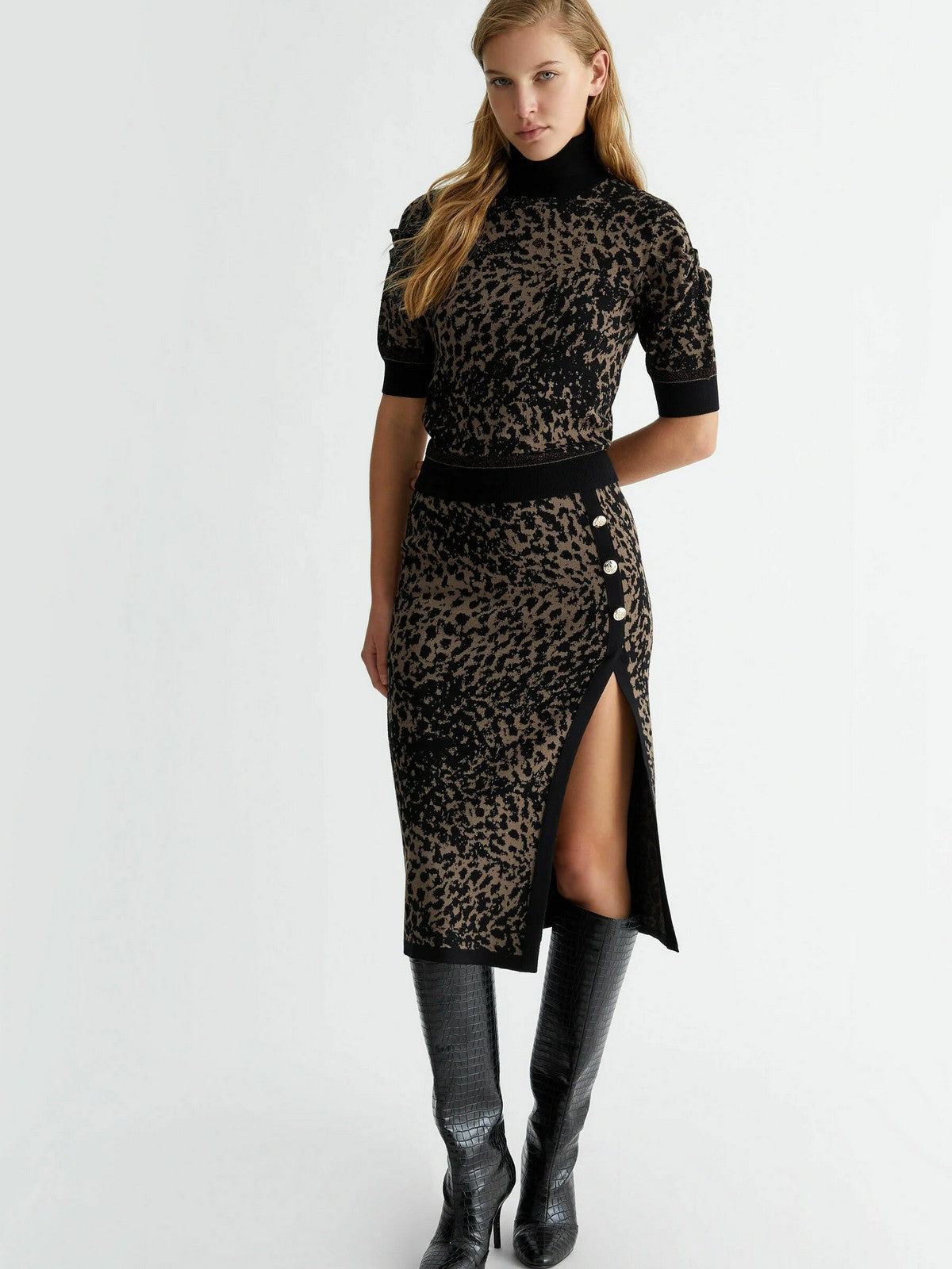 LIU JO BLACK Gonna Donna CF4430MA95H N9851 Marrone gioboutiqueweb