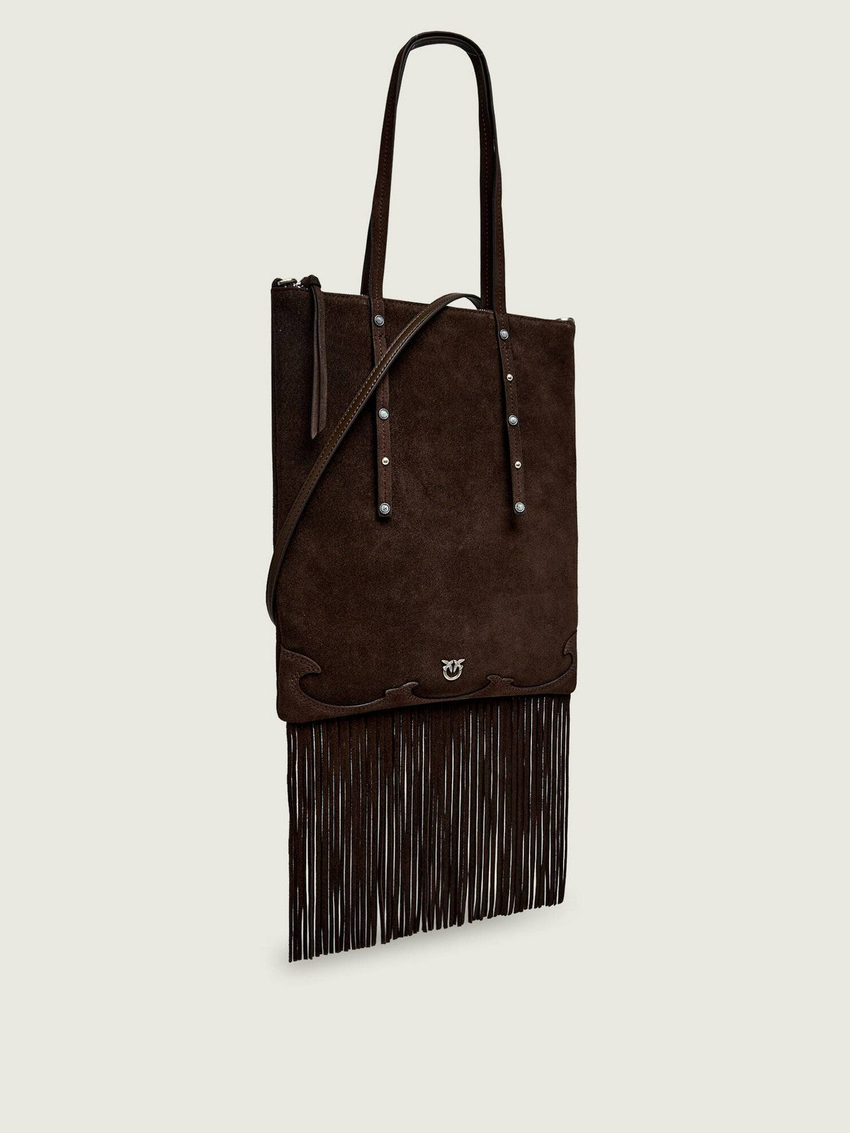 PINKO Borsa Donna MINI SHOPPER FRINGES SUEDE 106666-A0F6 M11O MARRONE-CHICCO DI CAFFE'-OLD S