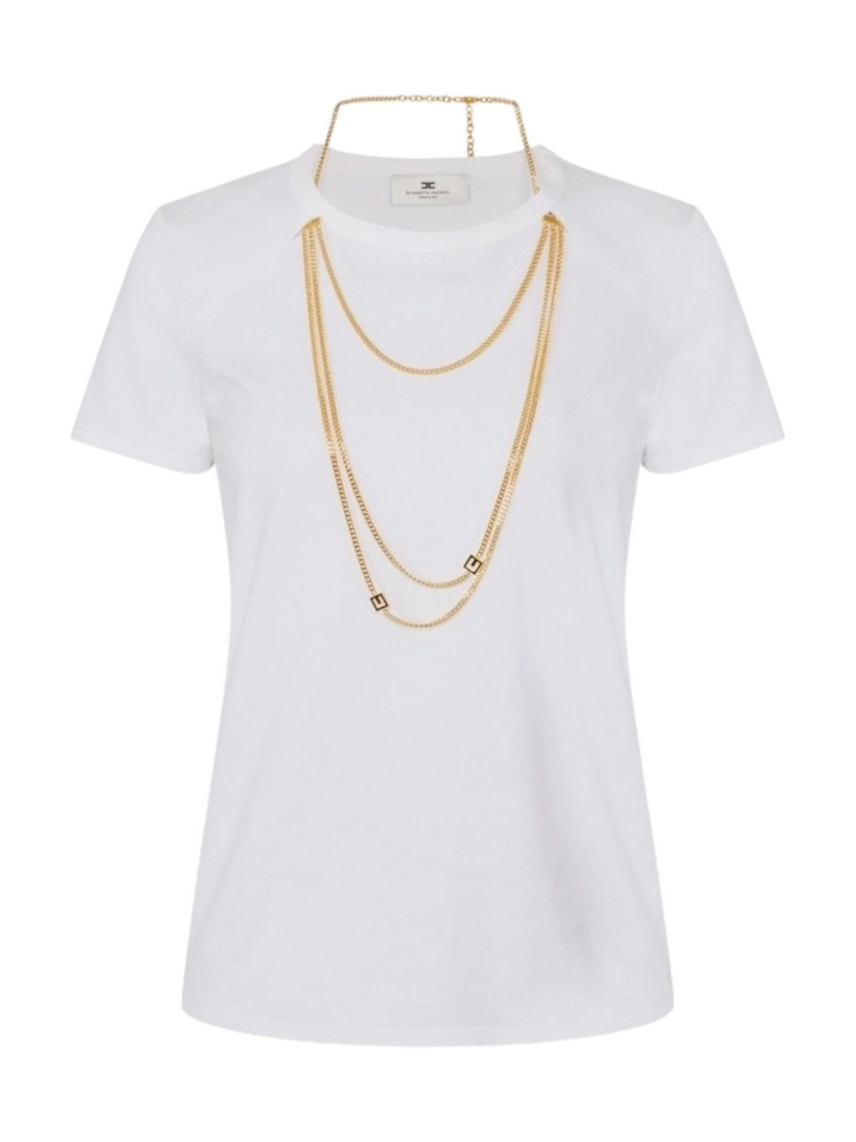 ELISABETTA FRANCHI T-shirt Donna MA00956E2 270 GESSO gioboutiqueweb