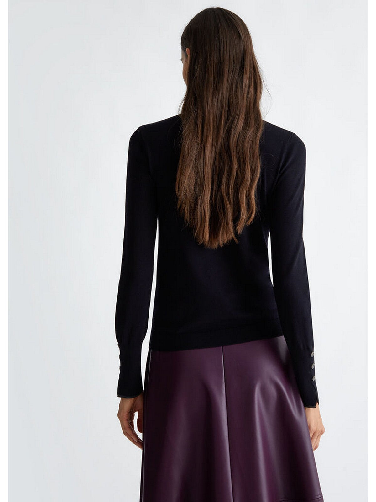 LIU JO WHITE Maglione dolcevita Donna WF4008MS49I 22222 Nero gioboutiqueweb